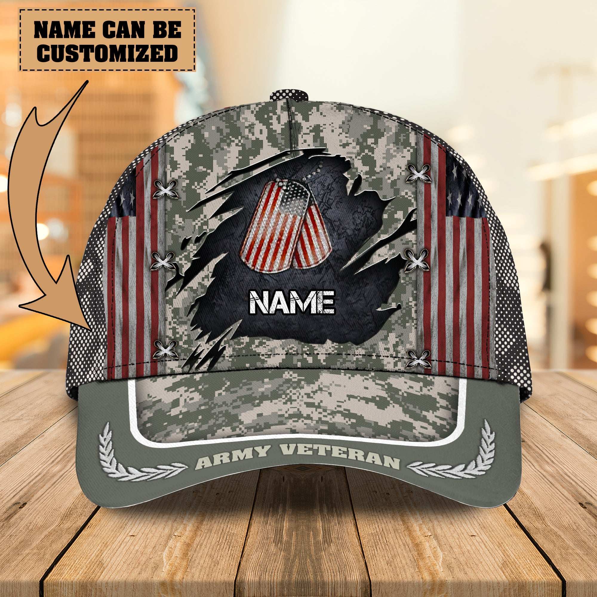 U.S. Army Veteran - Personalized Name Cap 2 - Nvc97