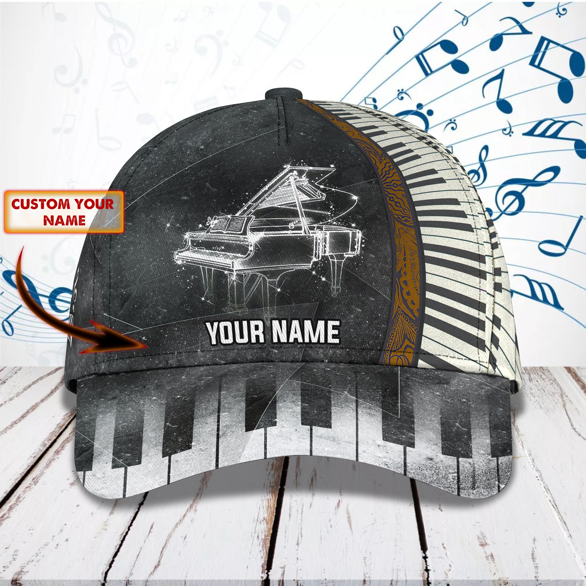 Piano Washed - Personalized Name Cap - Nmd 43