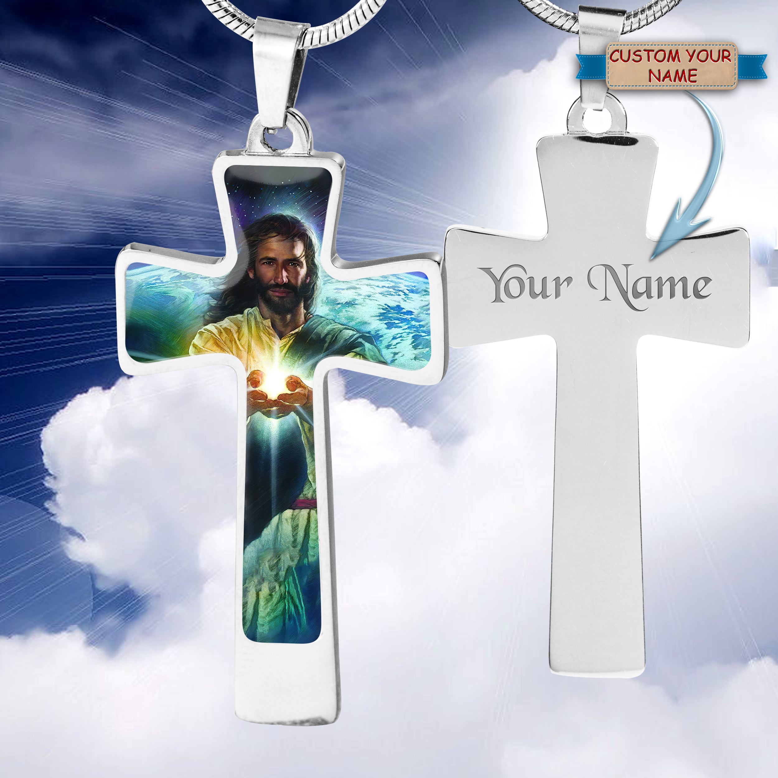 Custom Cross Necklace - Jesus - Fuly 9