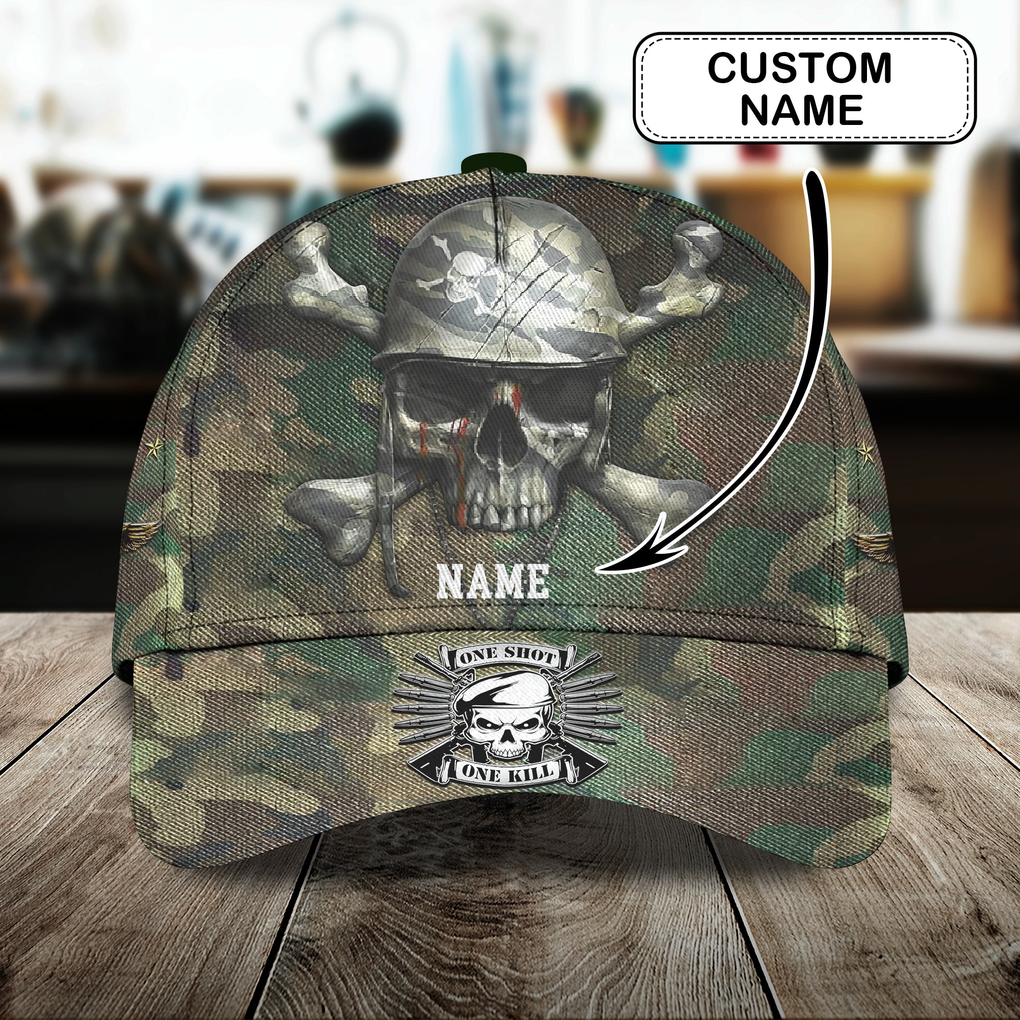 Skull Army - Personalized Name Cap - Loop - Vhv-cap-023