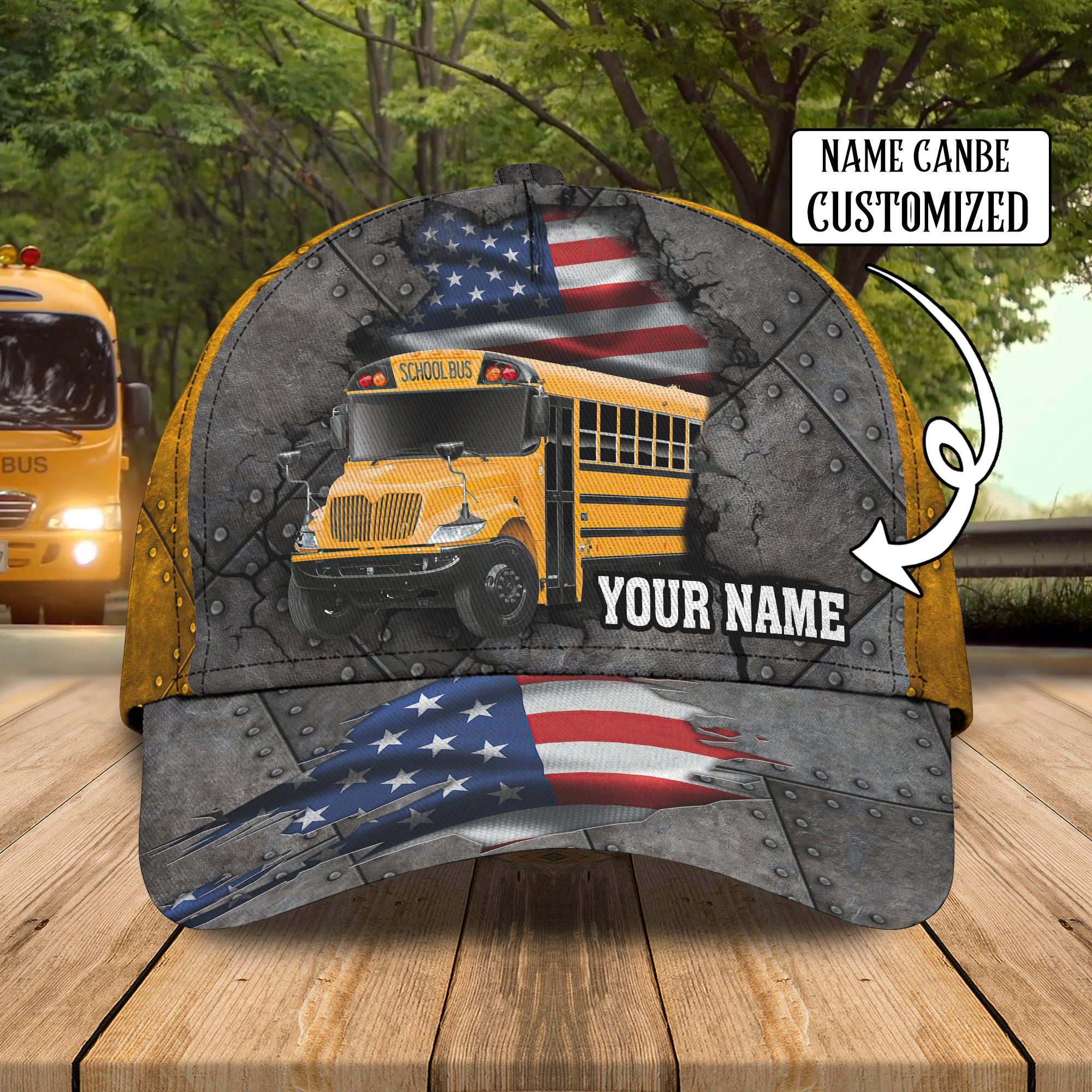 America Bus Driver - Personalized Name Cap - Pth98