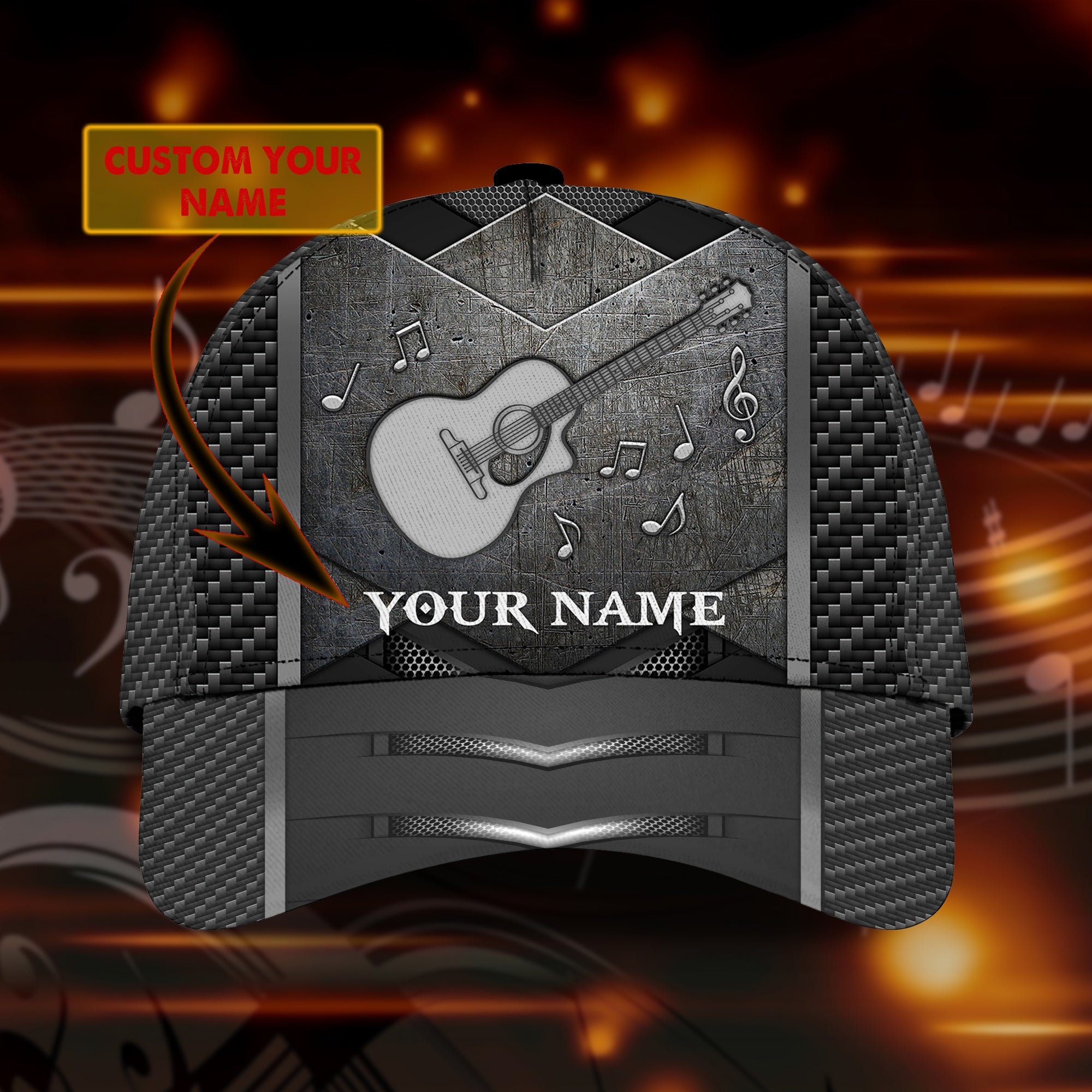 Guitar - Personalized Name Cap - Nia94