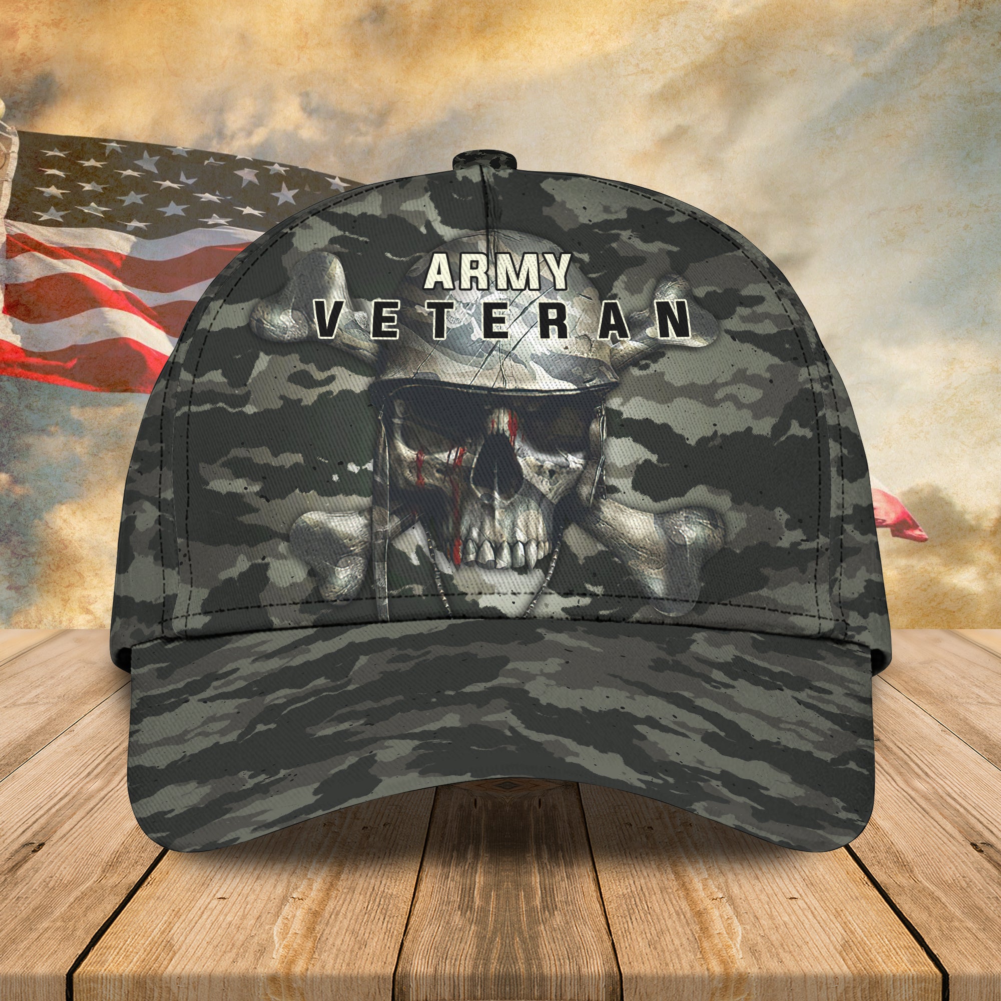 Army Veteran - Personalized Name Cap - Boom