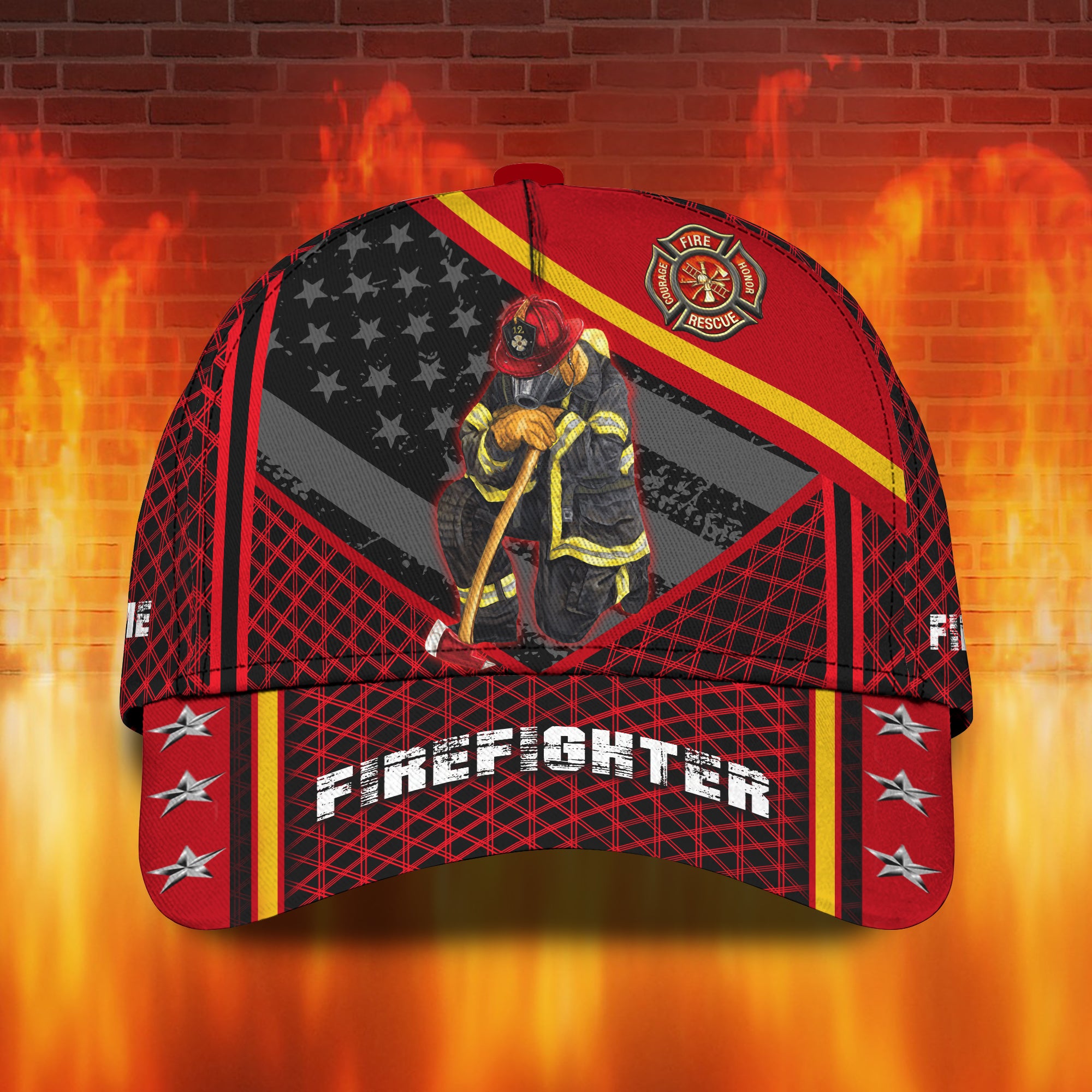 Firefighter - Personalized Name Cap 02 - CV98