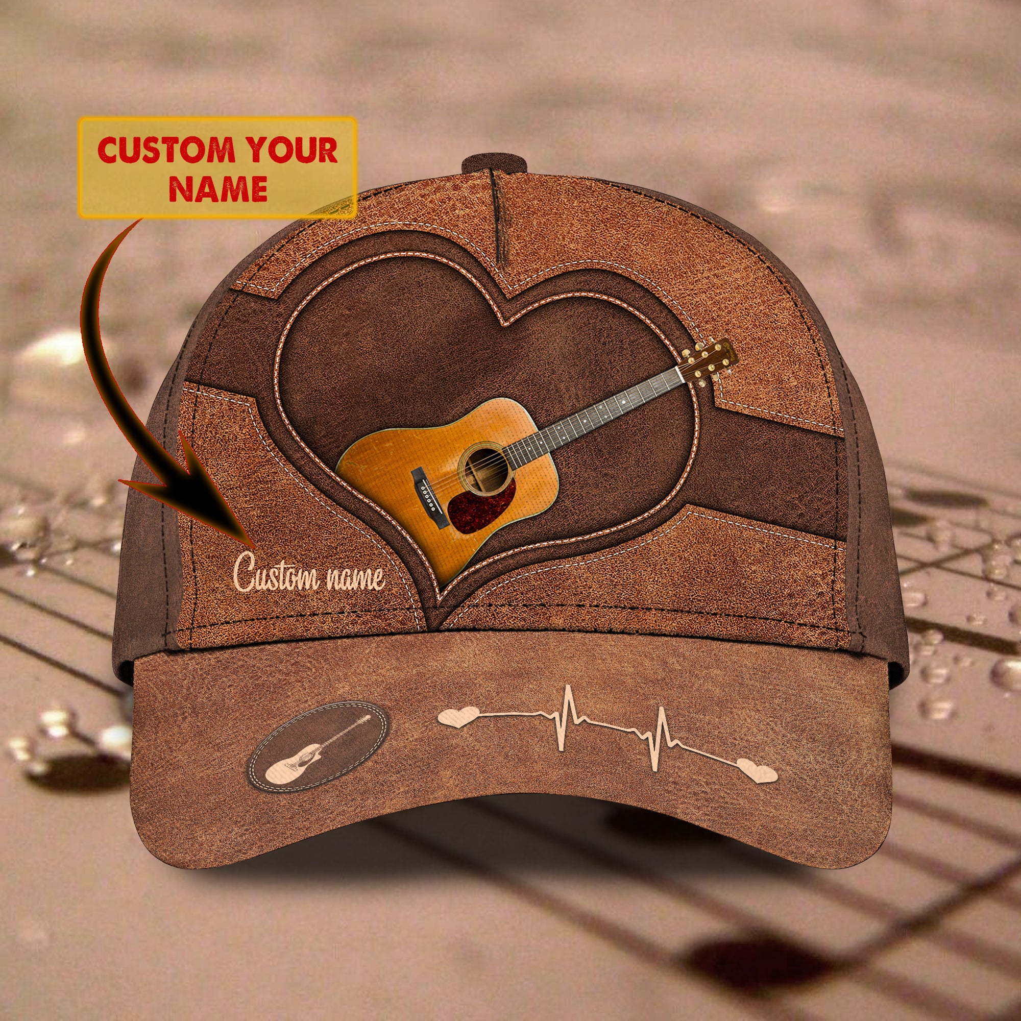 Love guitar - Personalized Name Cap - Ntt68
