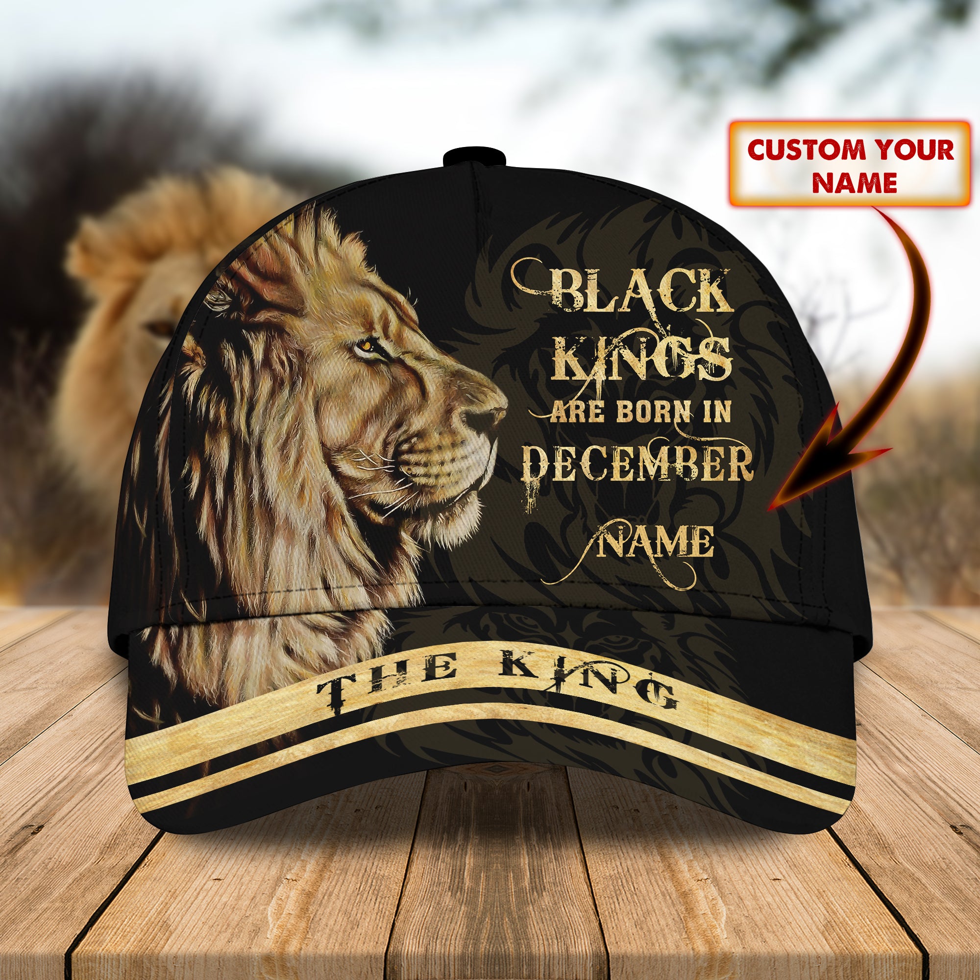 Black Kings Are Born In December - Personalized Name Cap 40 - Bhn97