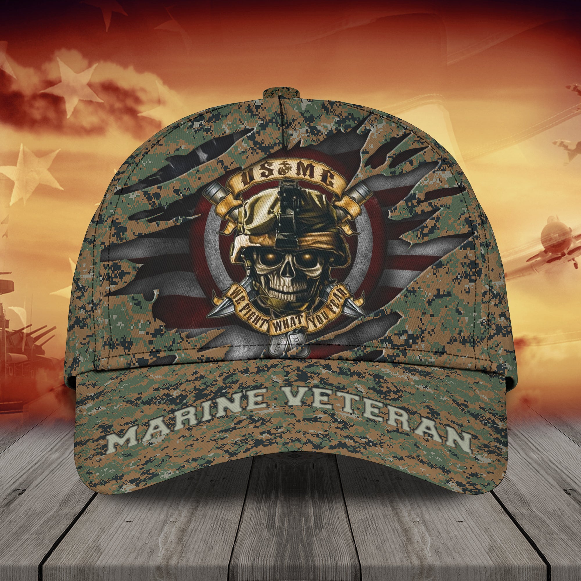 Marine veteran - Personalized Name Cap - Lst149