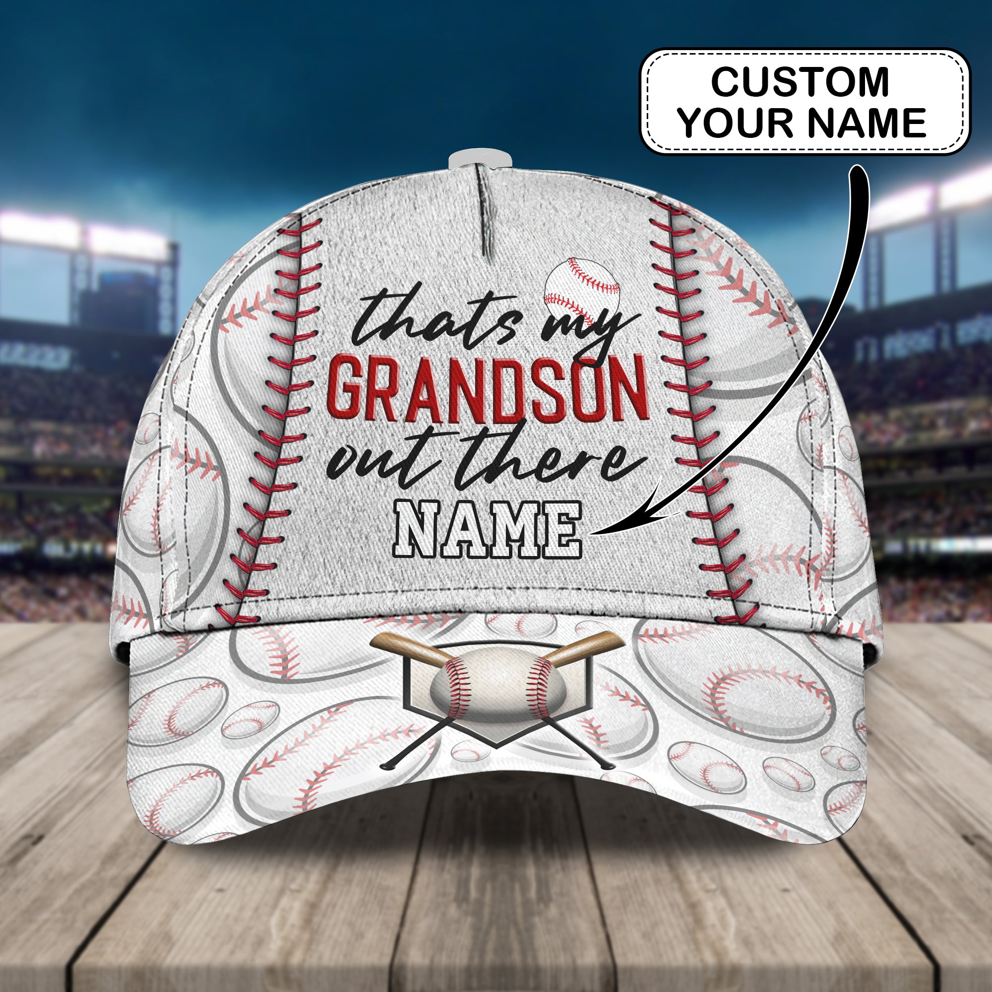 Grandson- baseball - Personalized Name Cap - Dta-d5