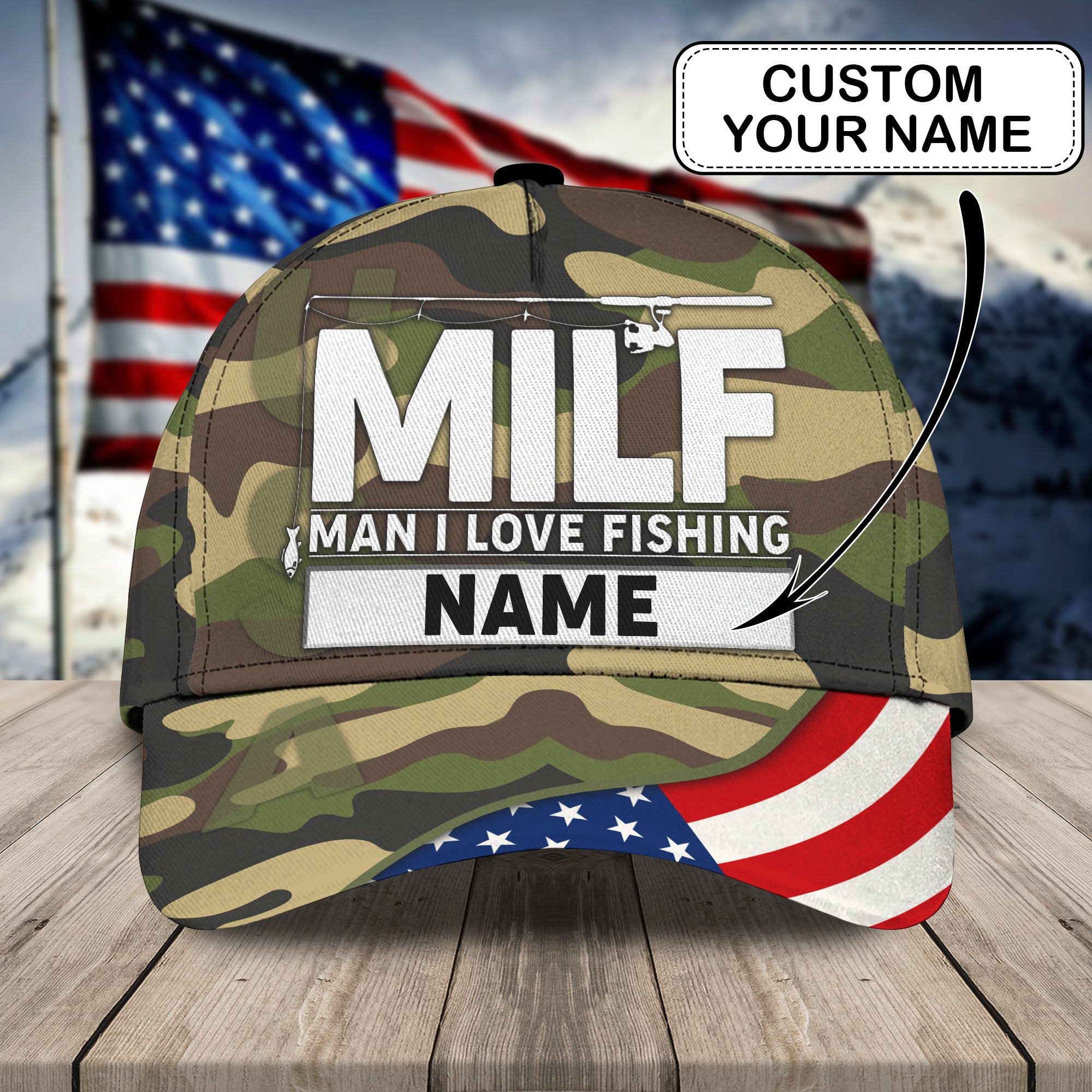 Customize Name Cap - Man I Love Fishing- Loop-H9h3-296