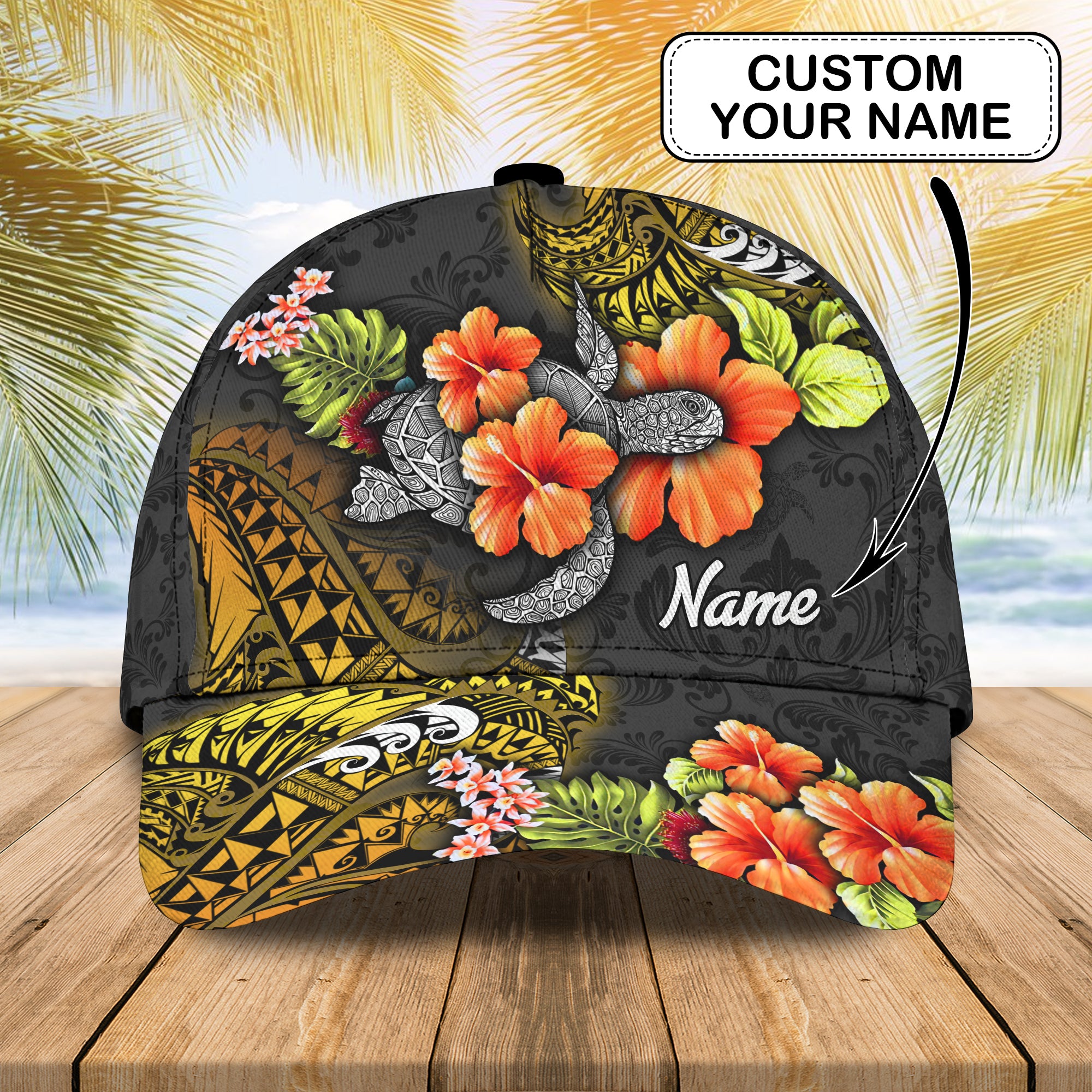 Hawaiian - Personalized Name Cap - h2k-h9