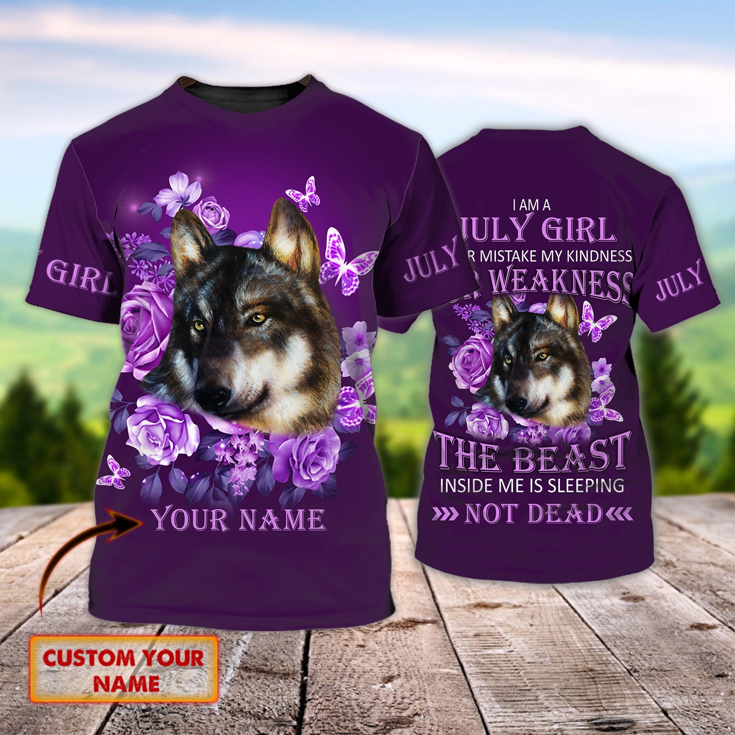 July Girl 160606 - Personalized Name 3D Tshirt - 16hb