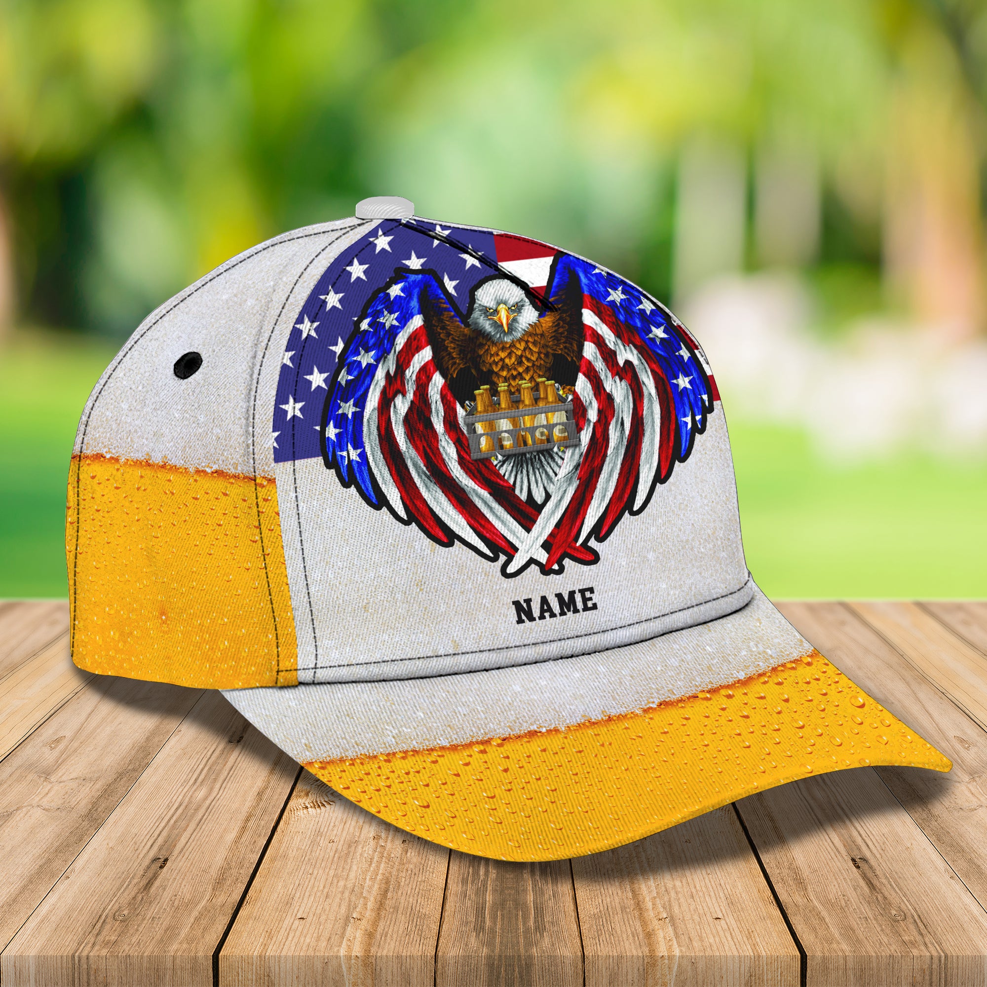Beer and Eagle - Personalized Name Cap -Loop- Hd98 17