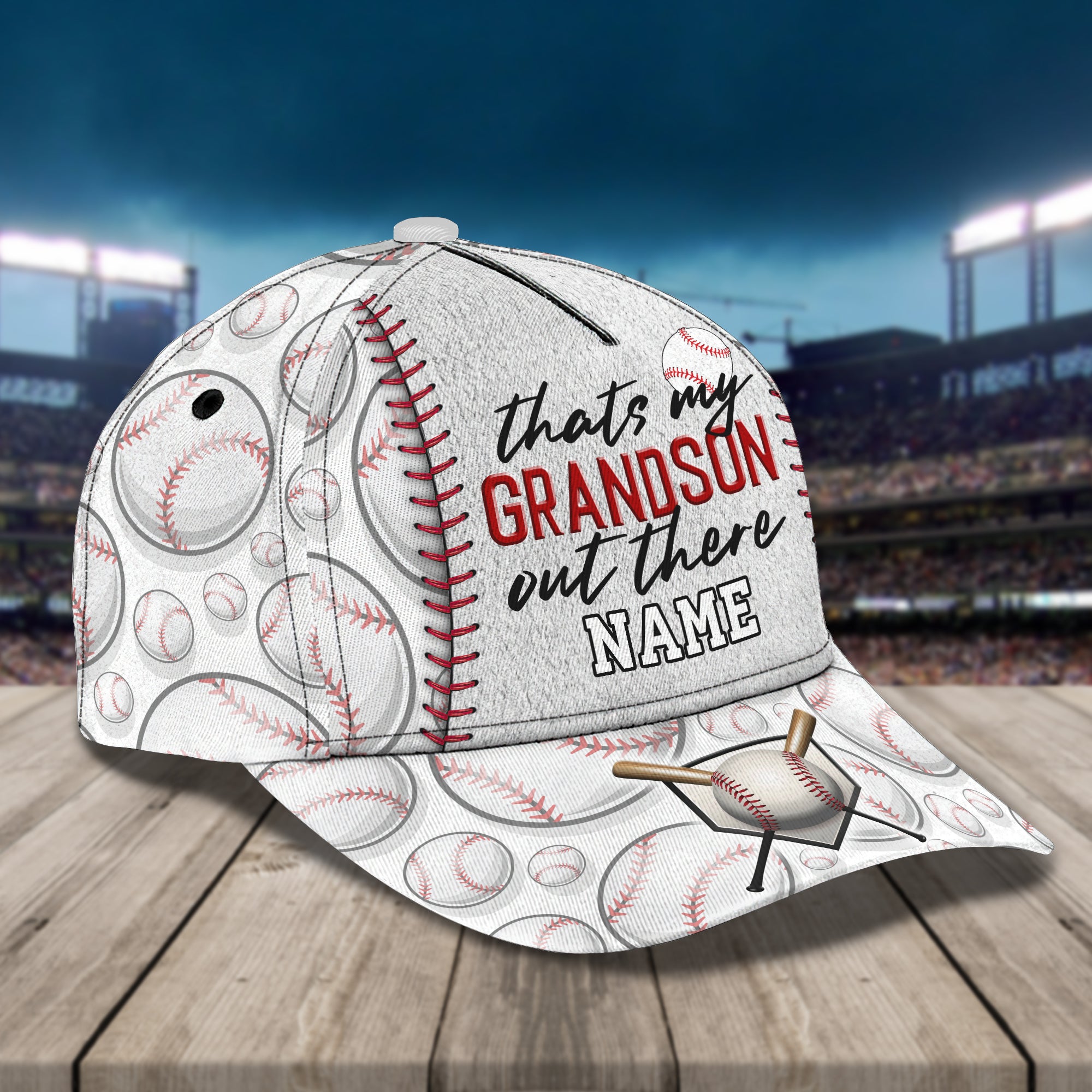 Grandson- baseball - Personalized Name Cap - Dta-d5