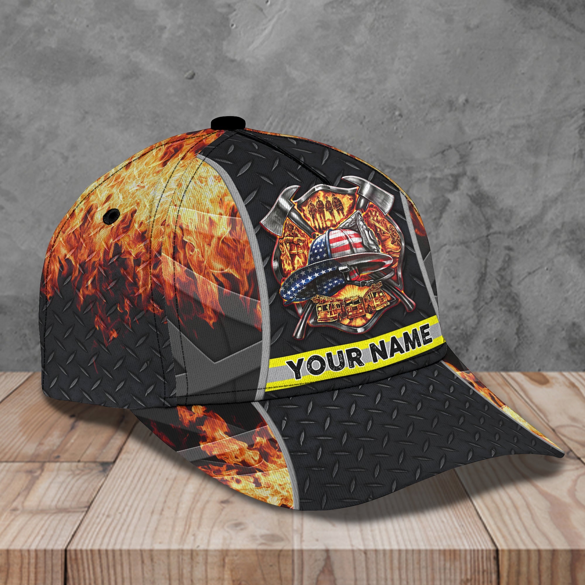 Firefighter - Personalized Name Cap - TD96 09