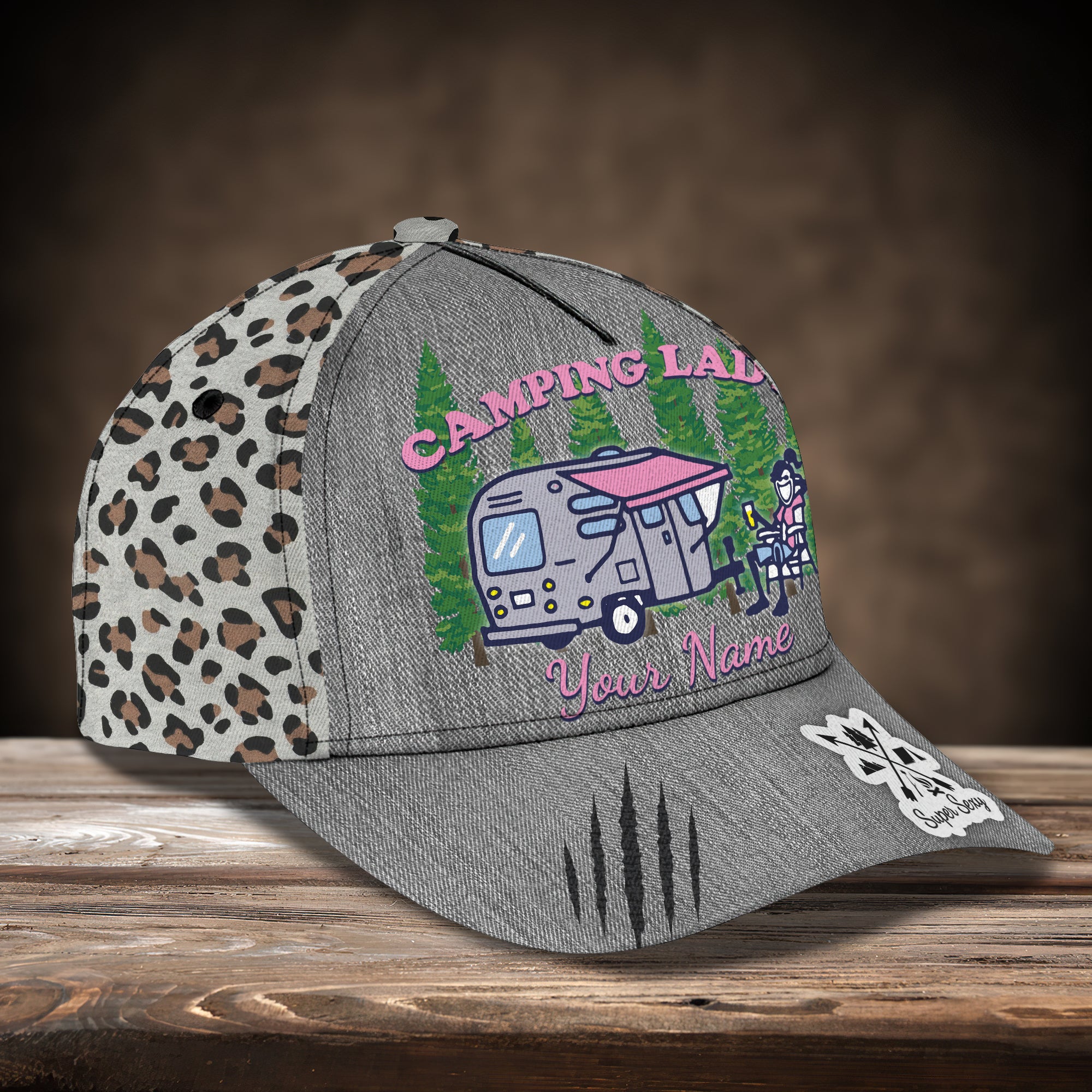 Camping Lady - Personalized Name Cap - Vtm99