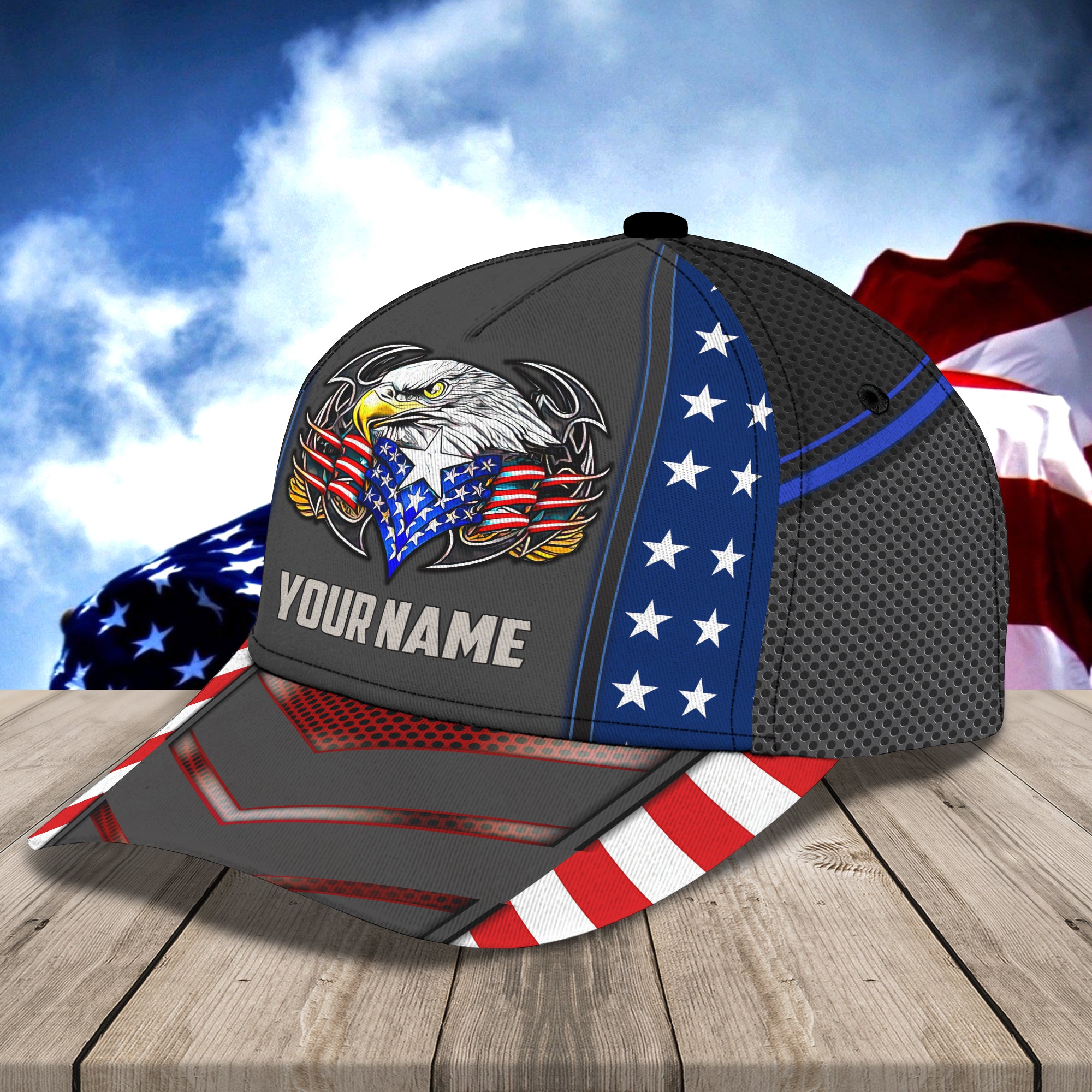Eagle american - Personalized Name Cap - h2k-h7