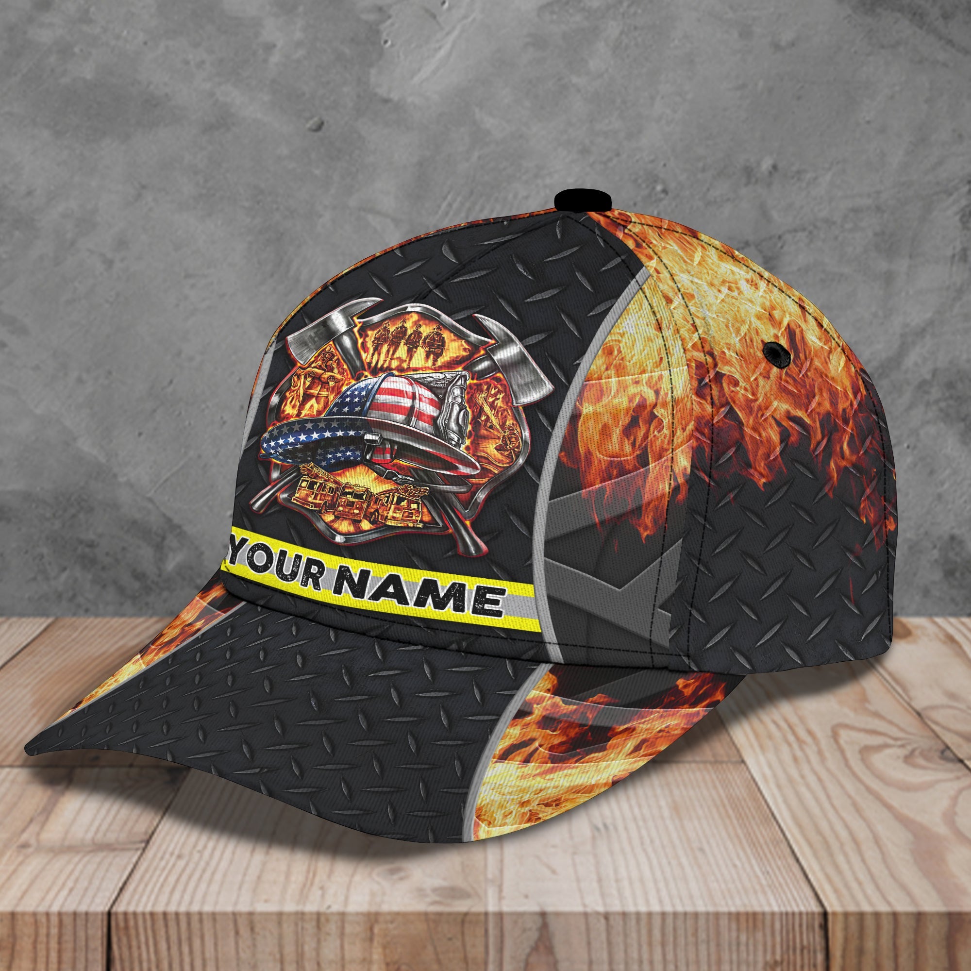 Firefighter - Personalized Name Cap - TD96 09