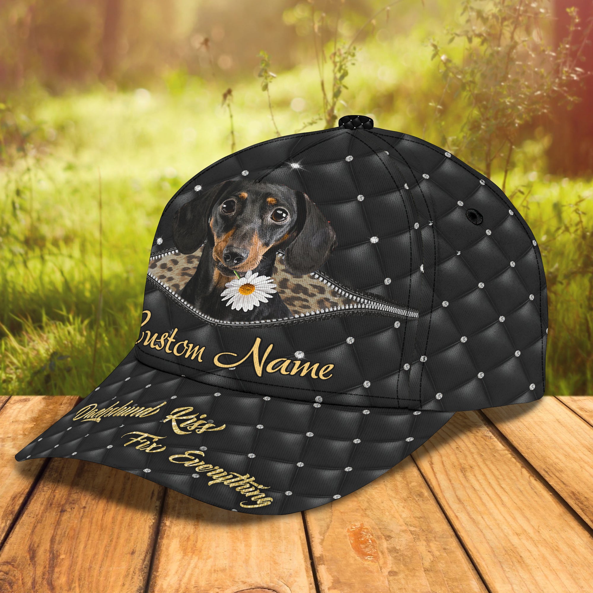 Love Dachshund - Personalized Name Cap 12 - Tad