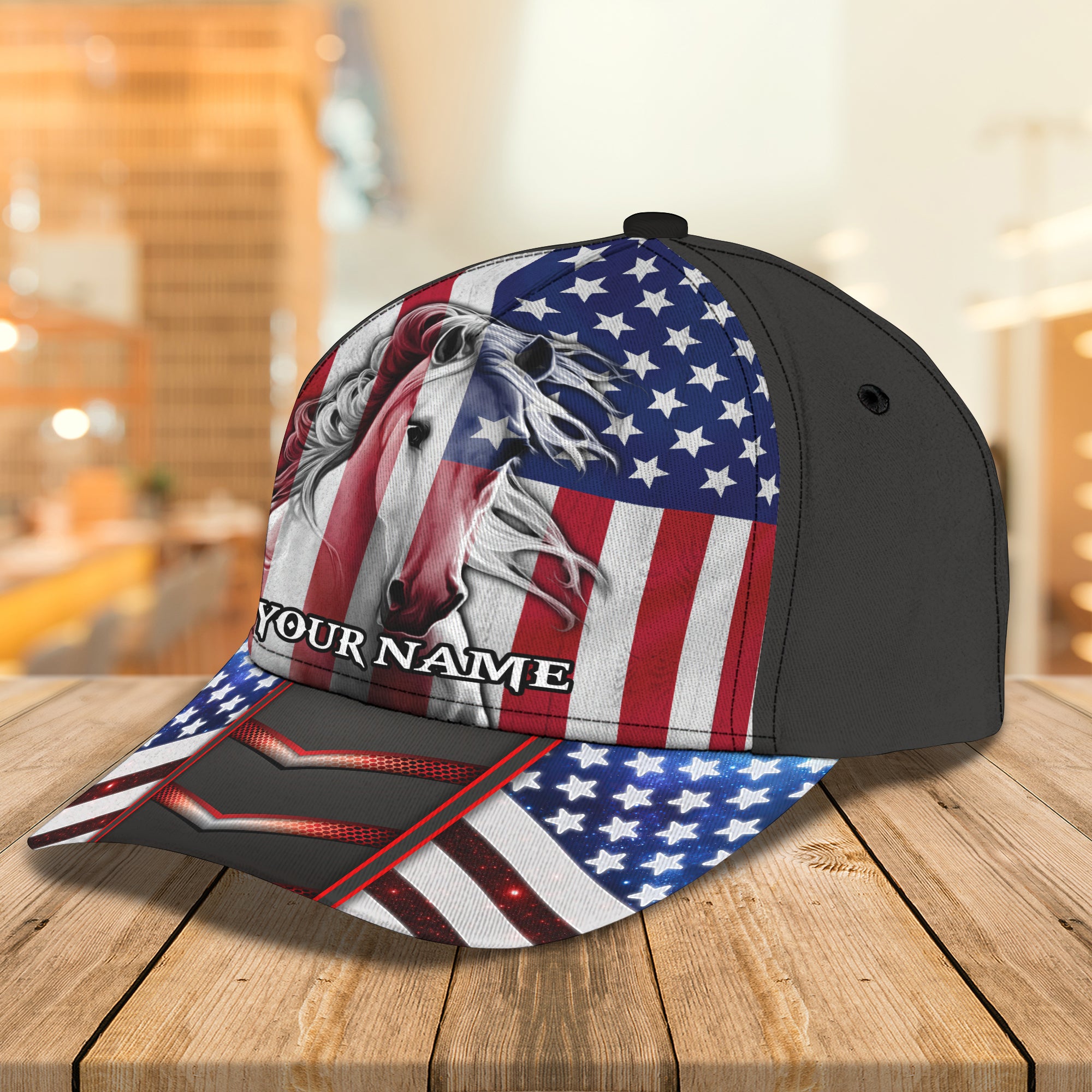 Horse - Personalized Name Cap - Tra96