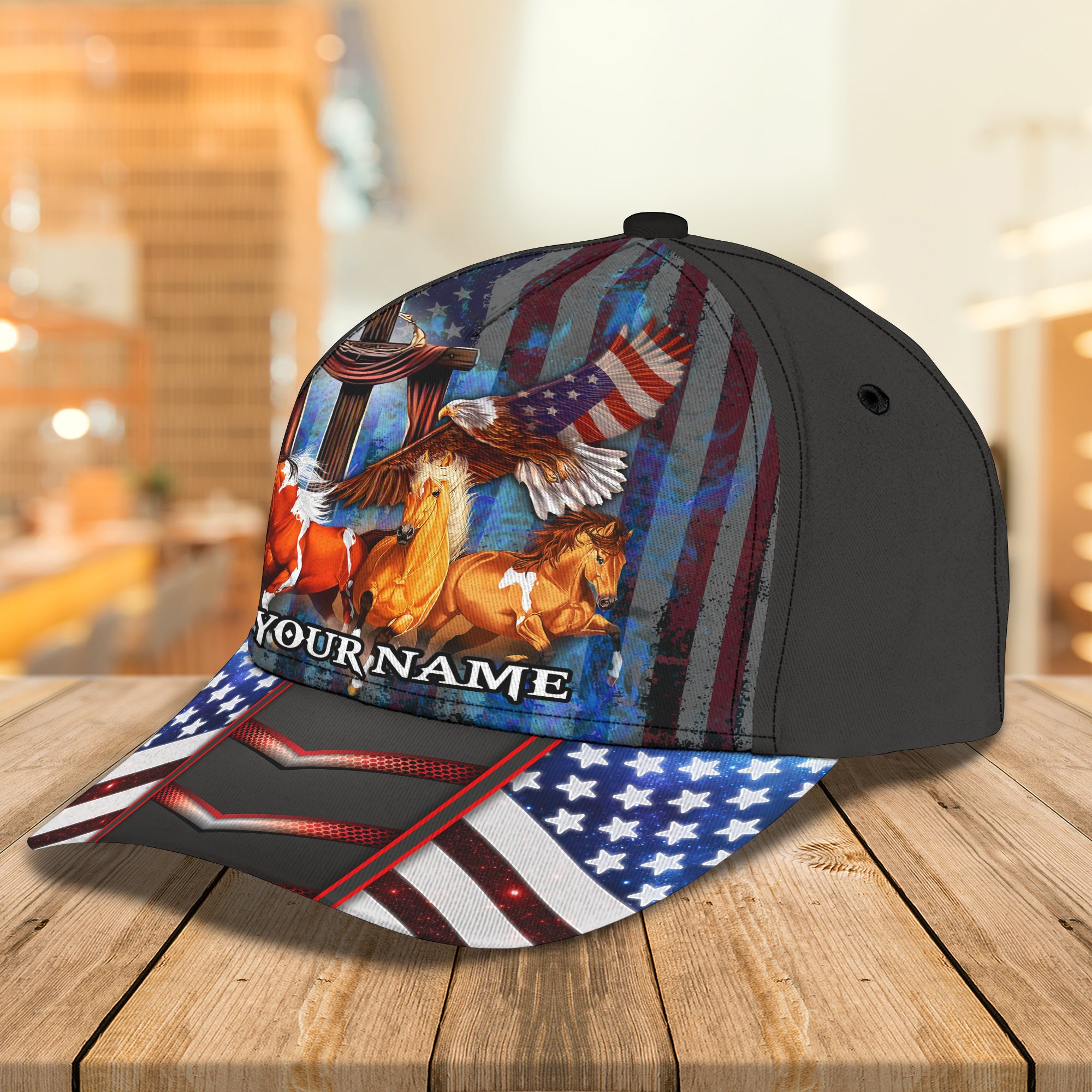 American Horse - Personalized Name Cap - Tra96