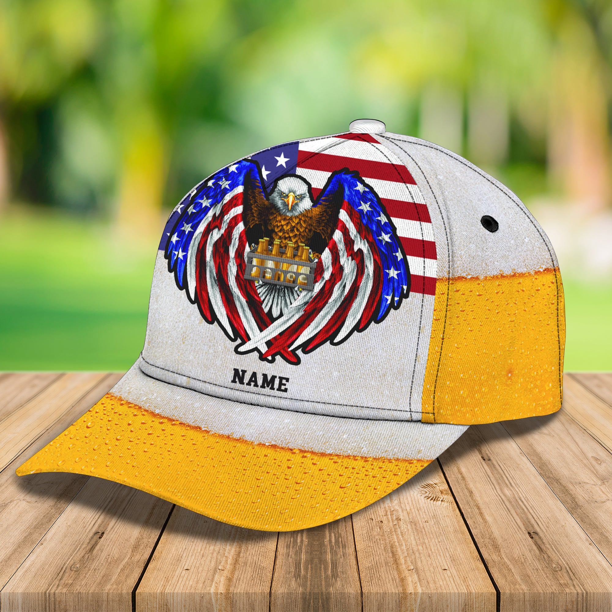 Beer and Eagle - Personalized Name Cap -Loop- Hd98 17
