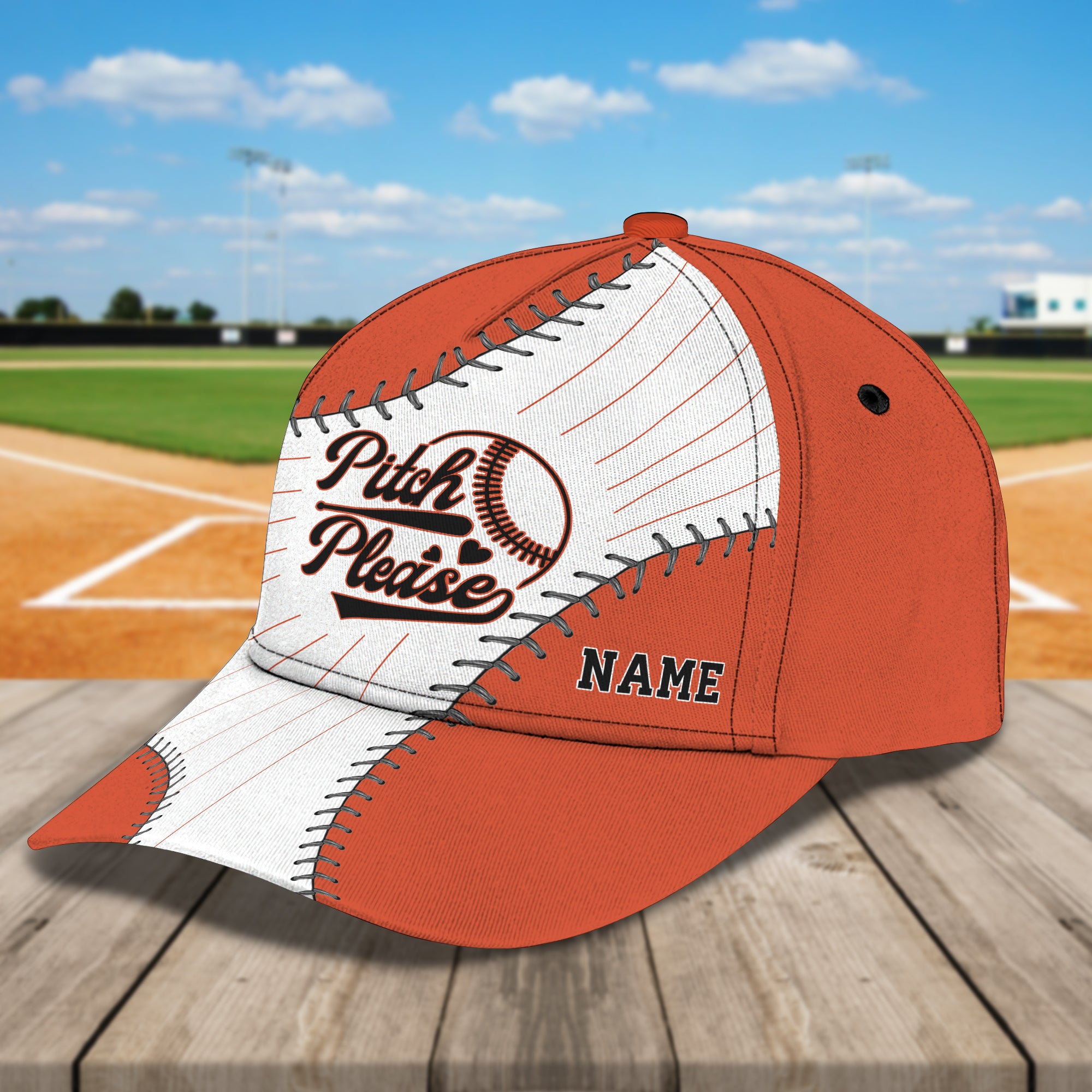 Pitch Please Baseball - Personalized Name Cap - Loop-H9h3-305