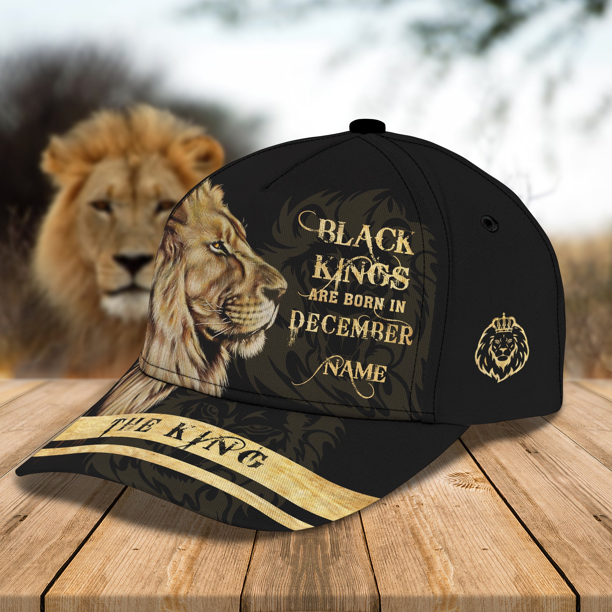 Black Kings Are Born In December - Personalized Name Cap 40 - Bhn97