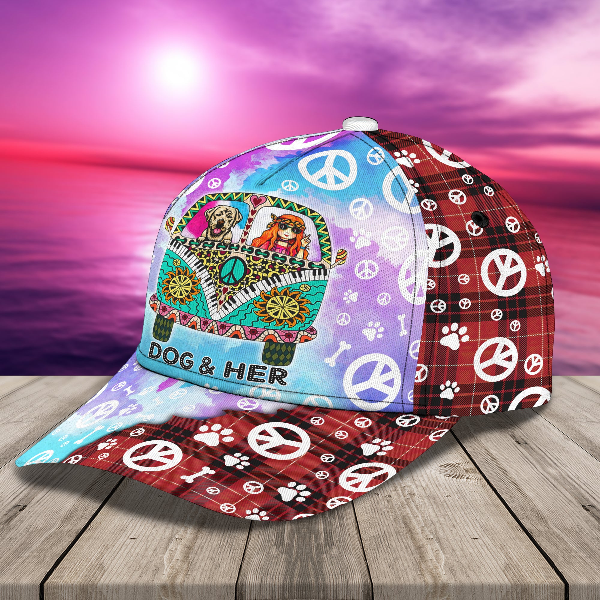 Hippie Dog - Personalized Name Cap - Loop-Hd98 3