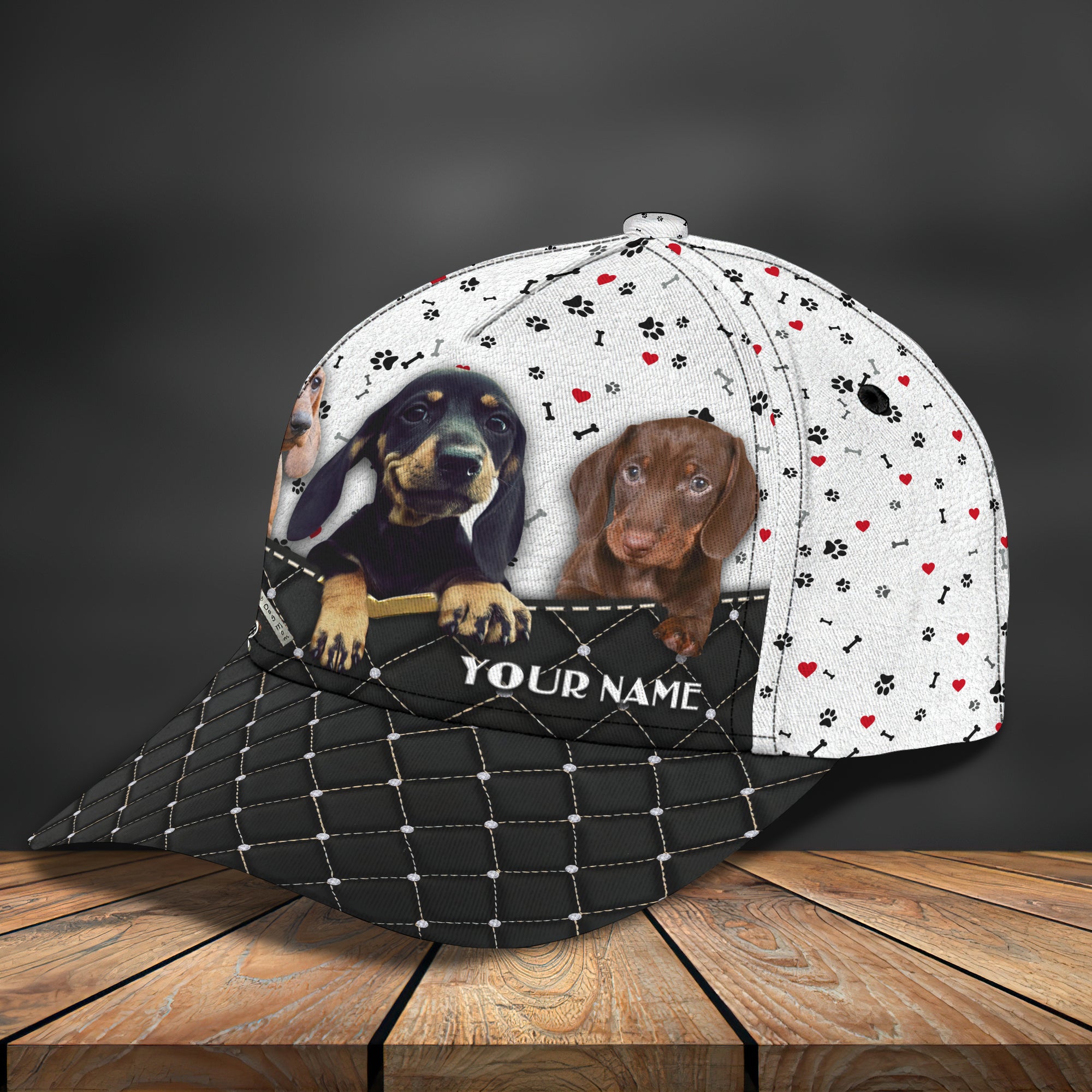 Love Dachshund - Personalized Name Cap 14 - Tad