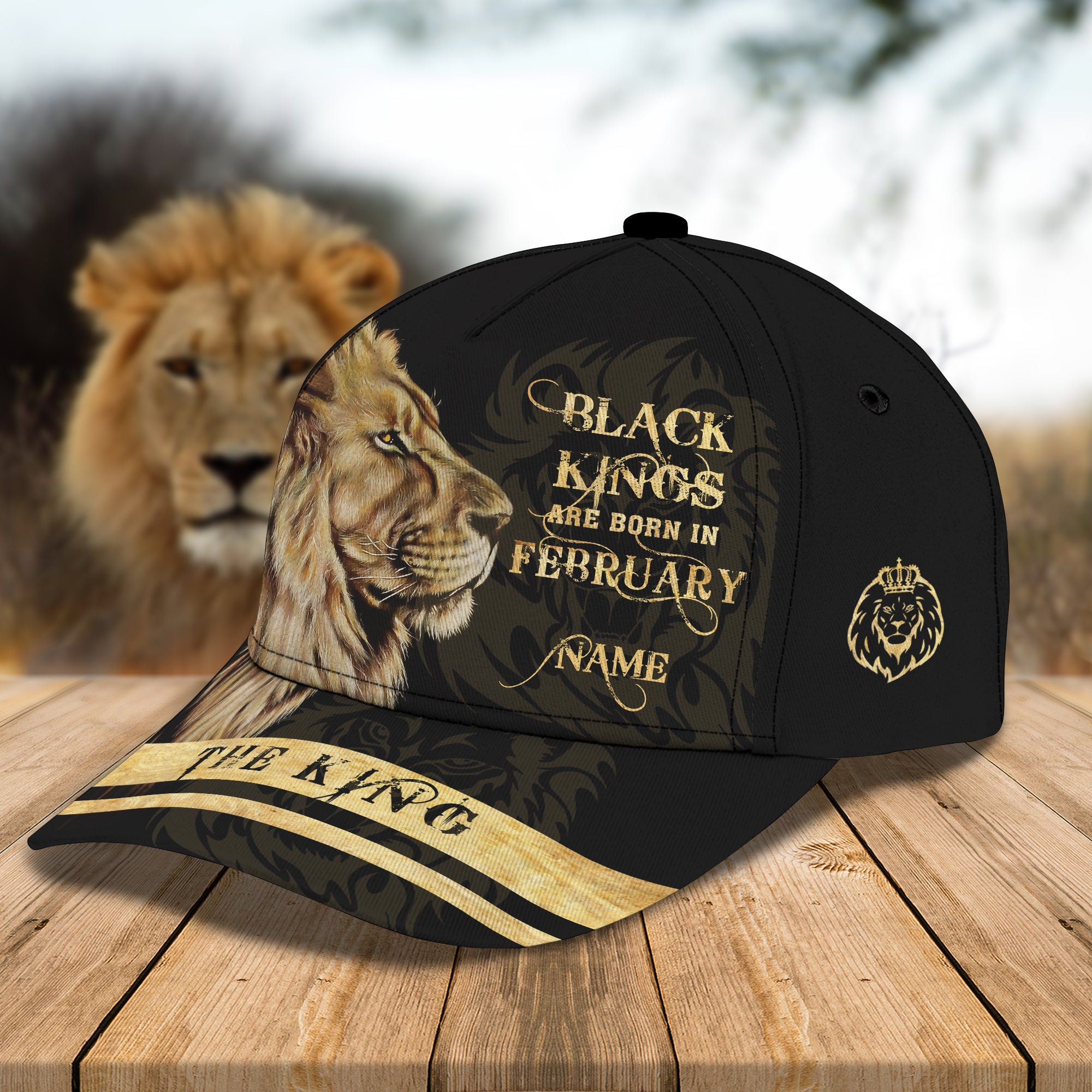 Black Kings Are Born In February - Personalized Name Cap 42 - Bhn97