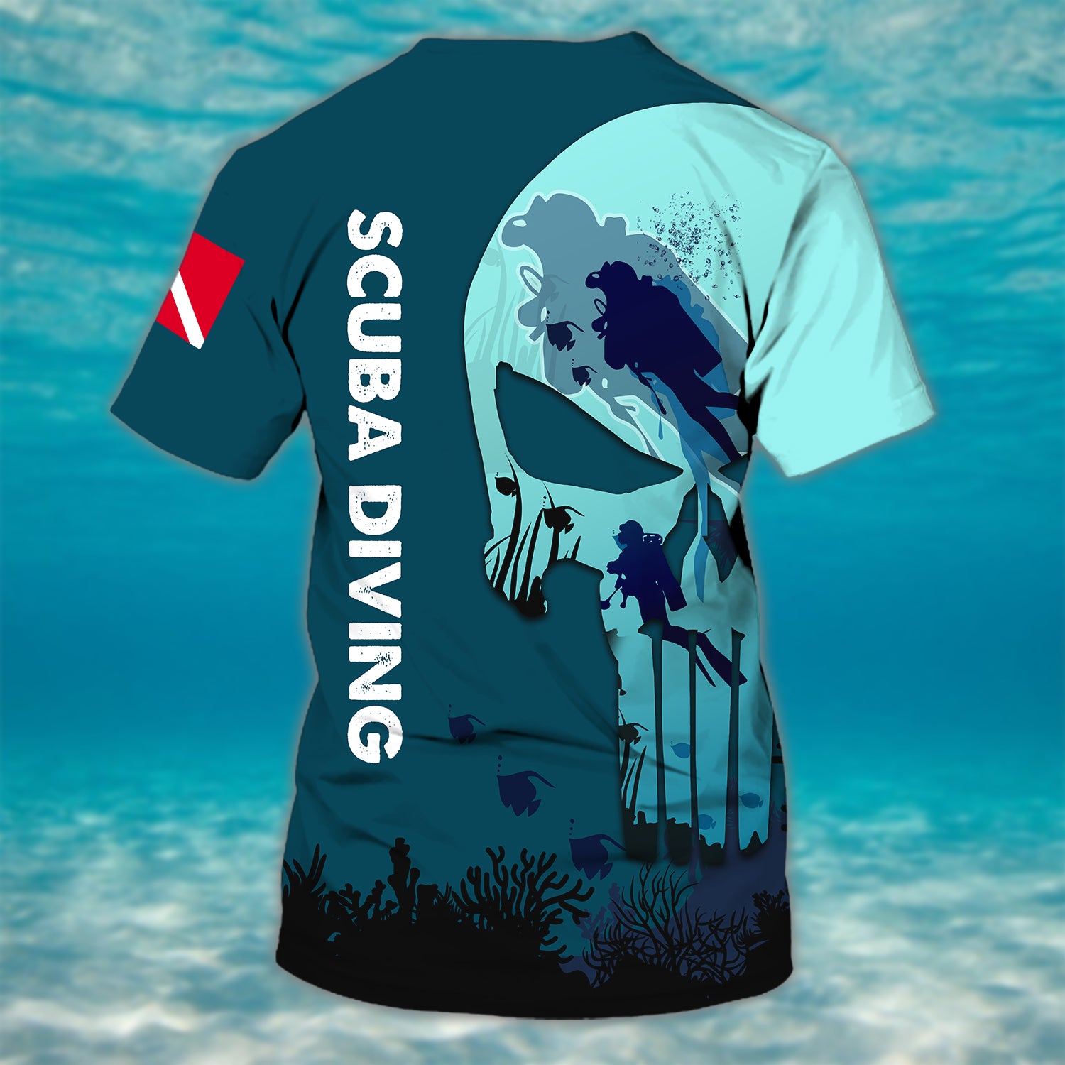 Scuba Diving Skull - Personalized Name 3D Tshirt For Scuba Diver - HEZ98 03