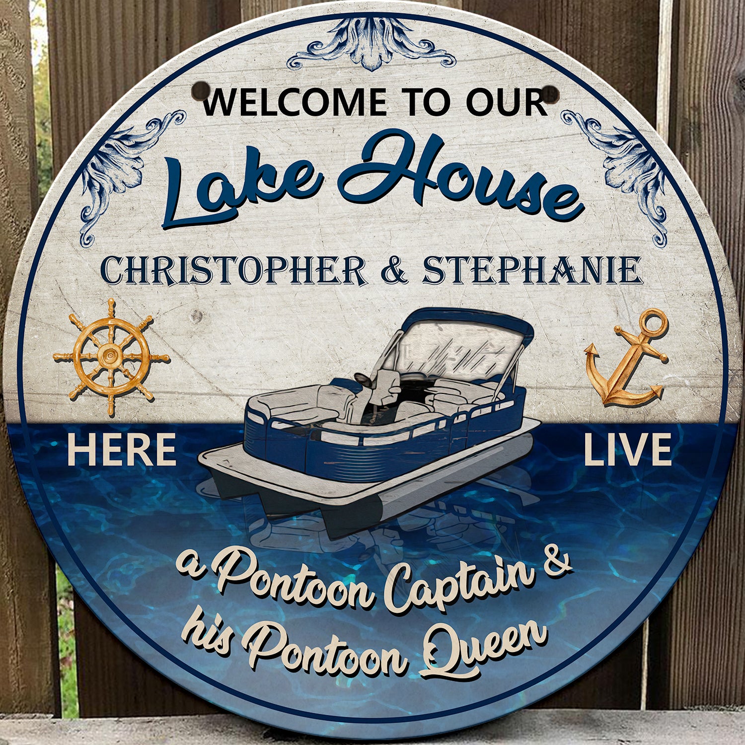Custom Wooden Sign - Pontoon Ver 3 - NA93