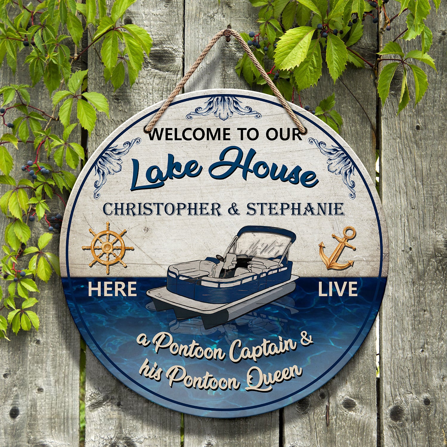 Custom Wooden Sign - Pontoon Ver 3 - NA93