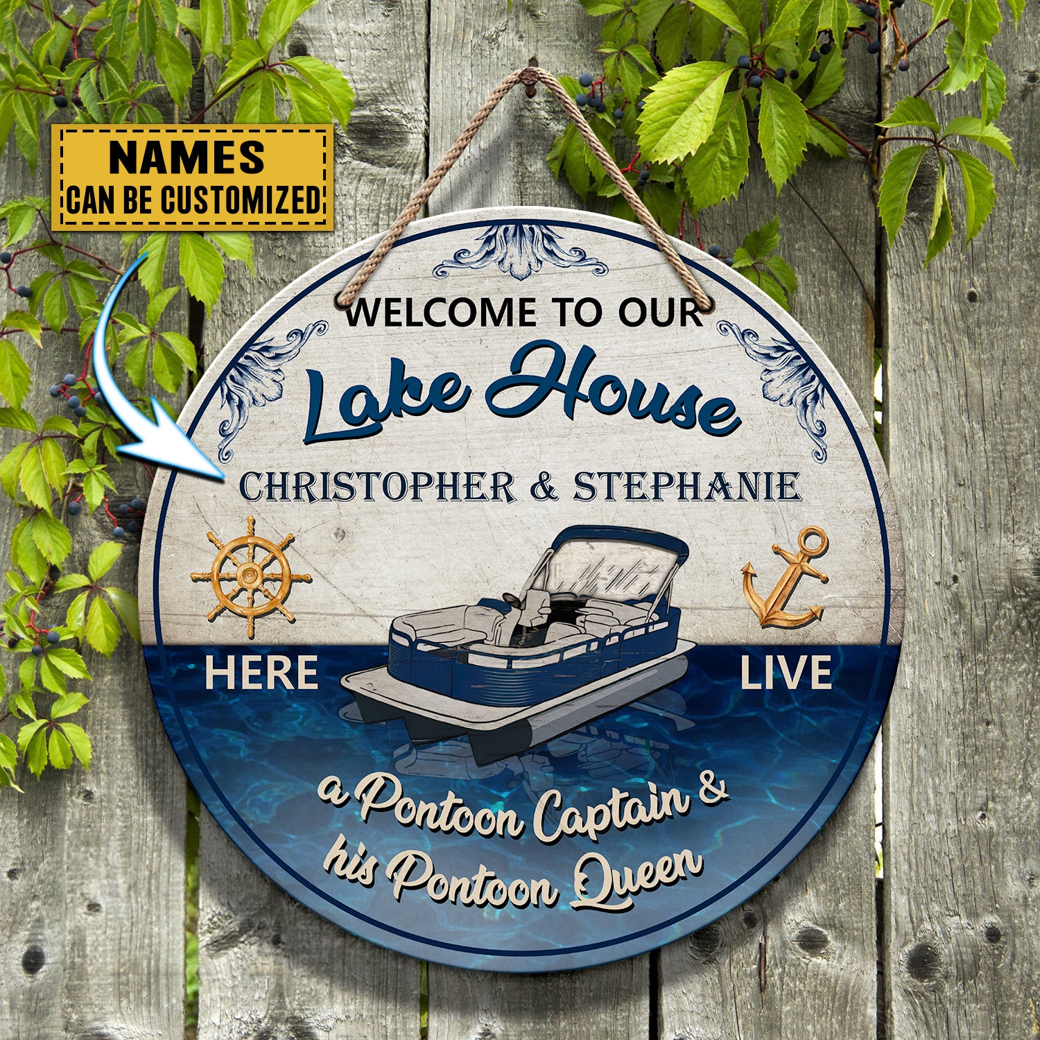 Custom Wooden Sign - Pontoon Ver 3 - NA93