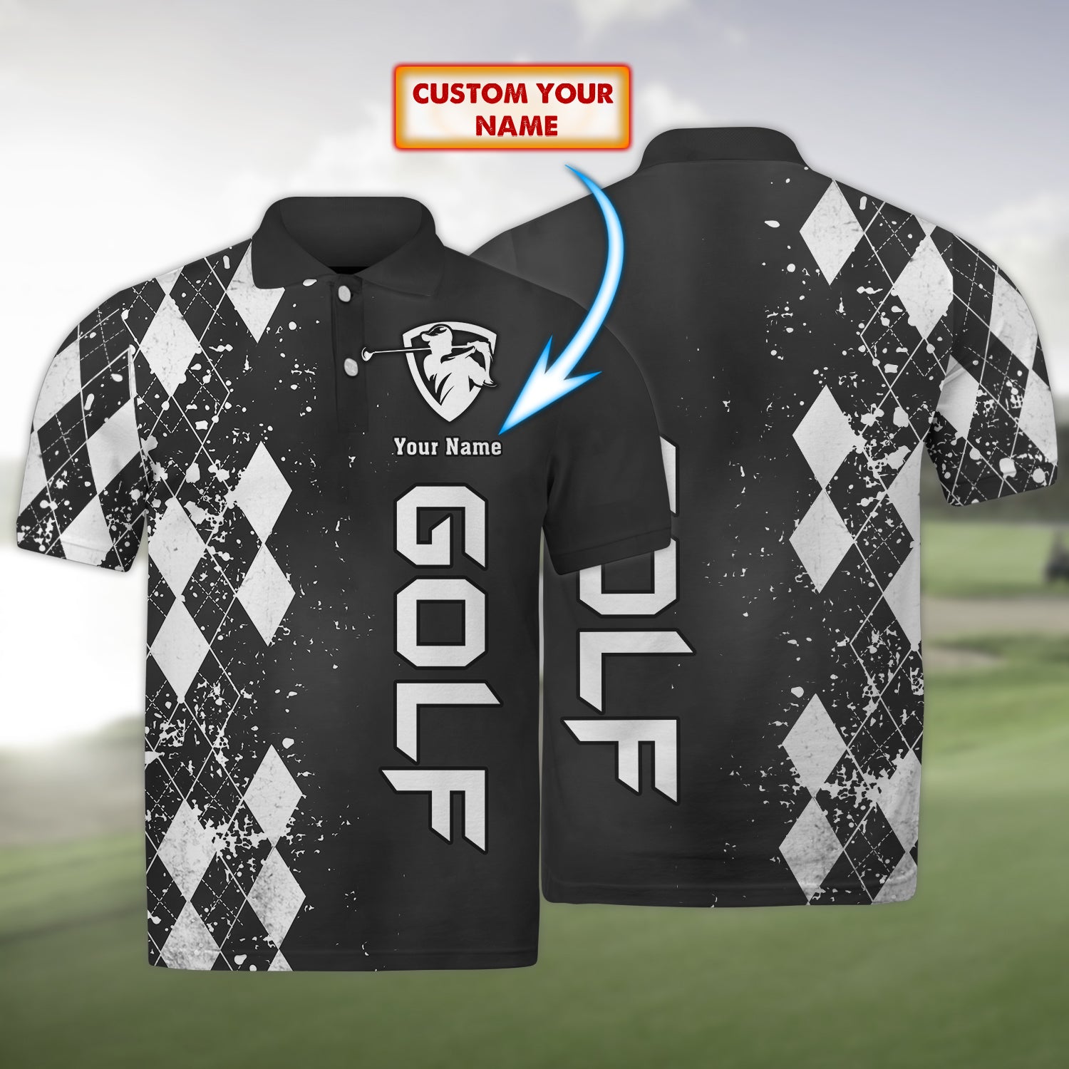 GOLF - Personalized Name 3D Polo Shirt 03 - RINC98