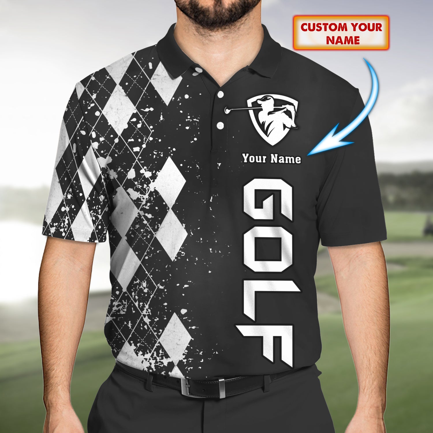 GOLF - Personalized Name 3D Polo Shirt 03 - RINC98