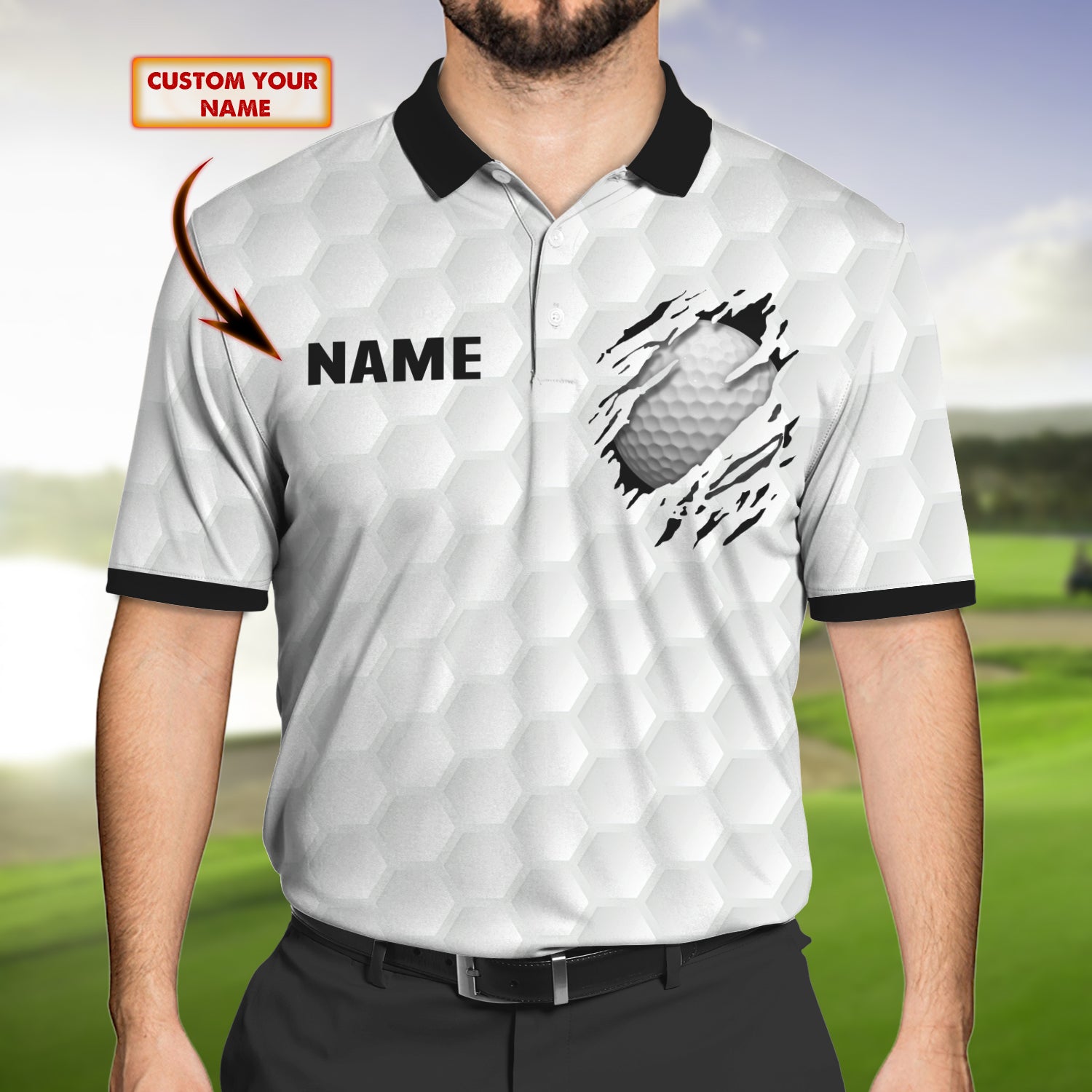 Golf - Personalized Name 3D Polo Shirt - dat93-003