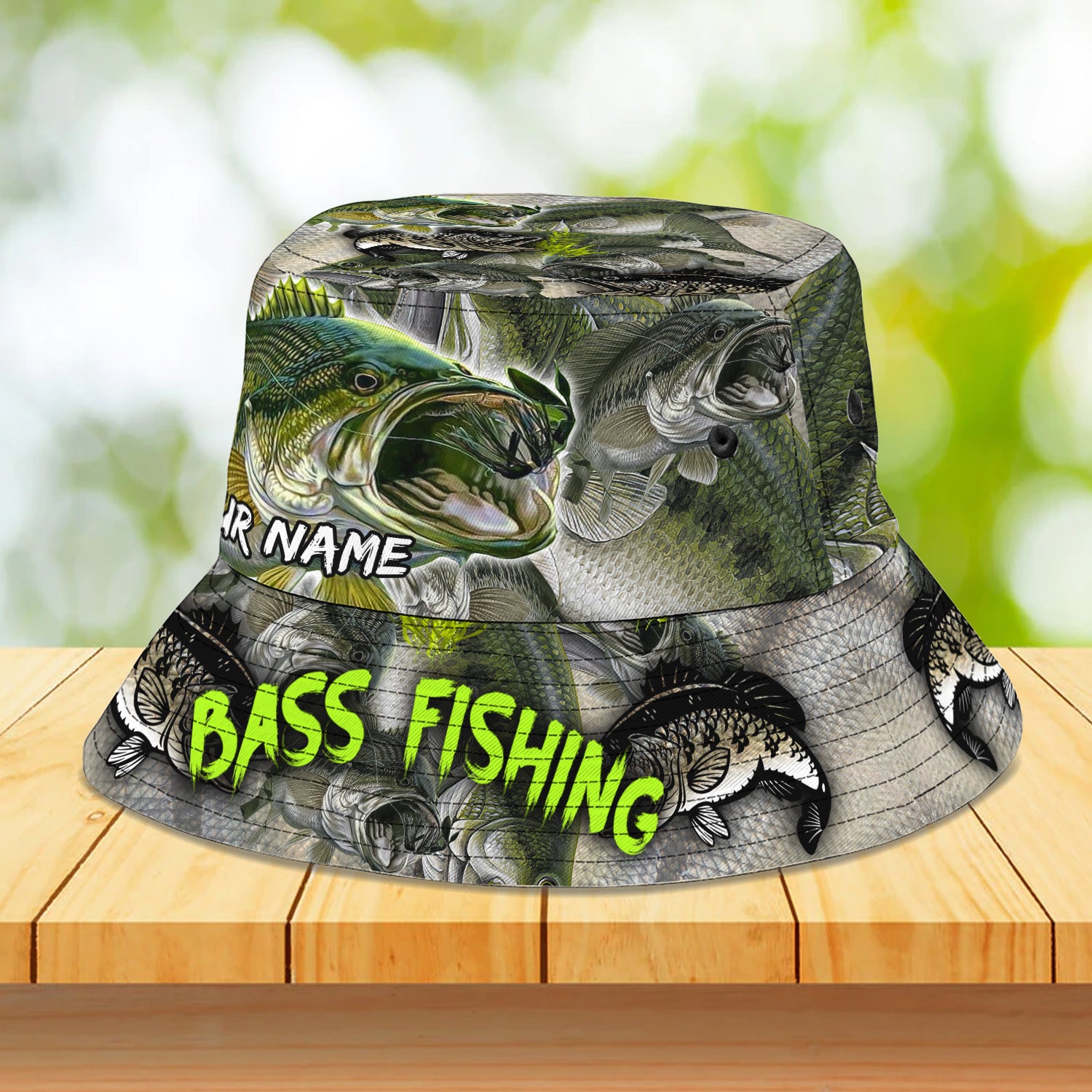 Custom Bucket Hat - Bass Fishing - Tad 1