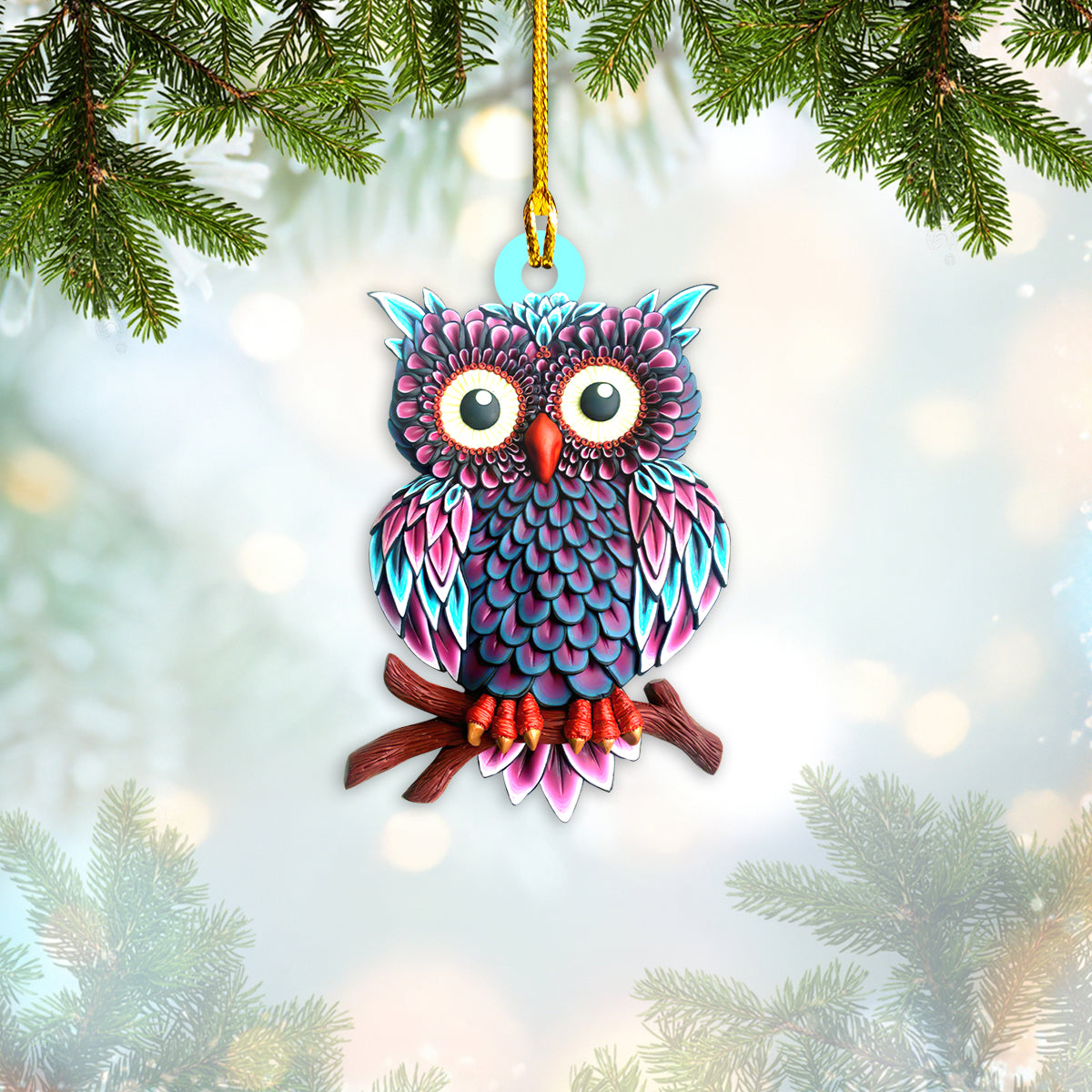 OWL 2- 3D SHAPED ORNAMENT - Loop - T2K- 532