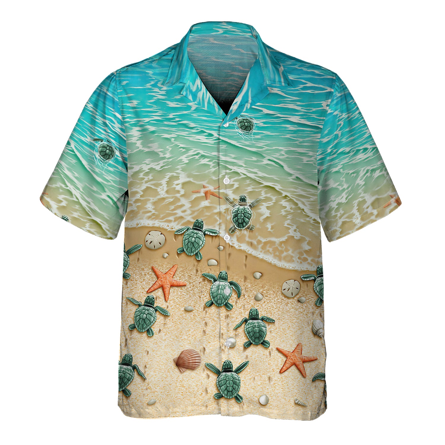 Turtle And Ocean 3D Hawaiian Men's - NA93