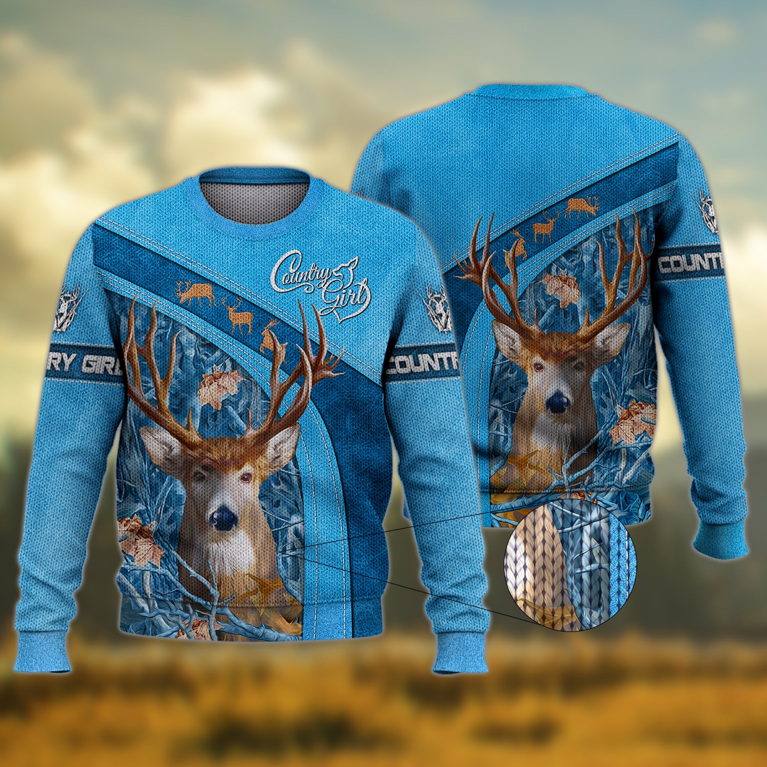 Country Girl - 3D Full Print Shirts - Tad 523 (Blue)