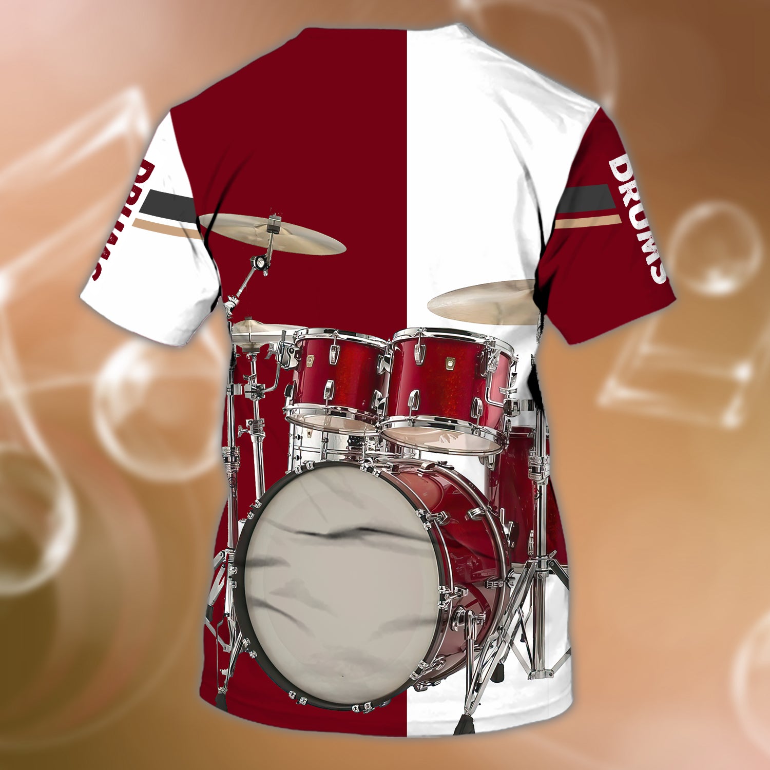 Drum Red And White - Personalized Name 3D Tshirt - Pth98