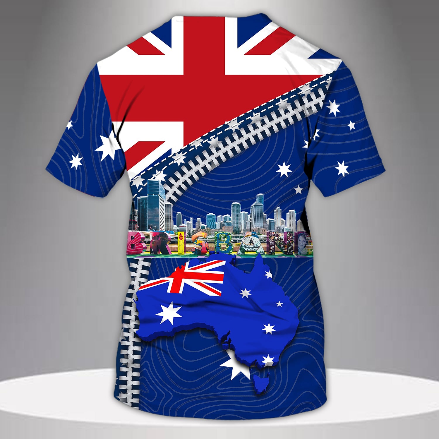 Brisbane, Happy Australia Day, 26 January - 3D Tshirt - Tad 336