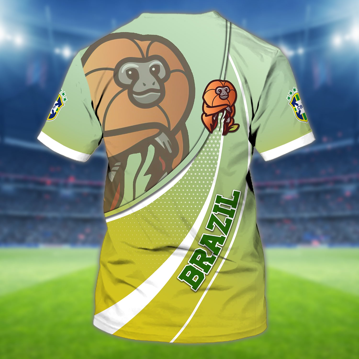 Brazil Football Fans Golden lion tamarin Design Shirt 3D Printed Tshirt For The Brazil Fans