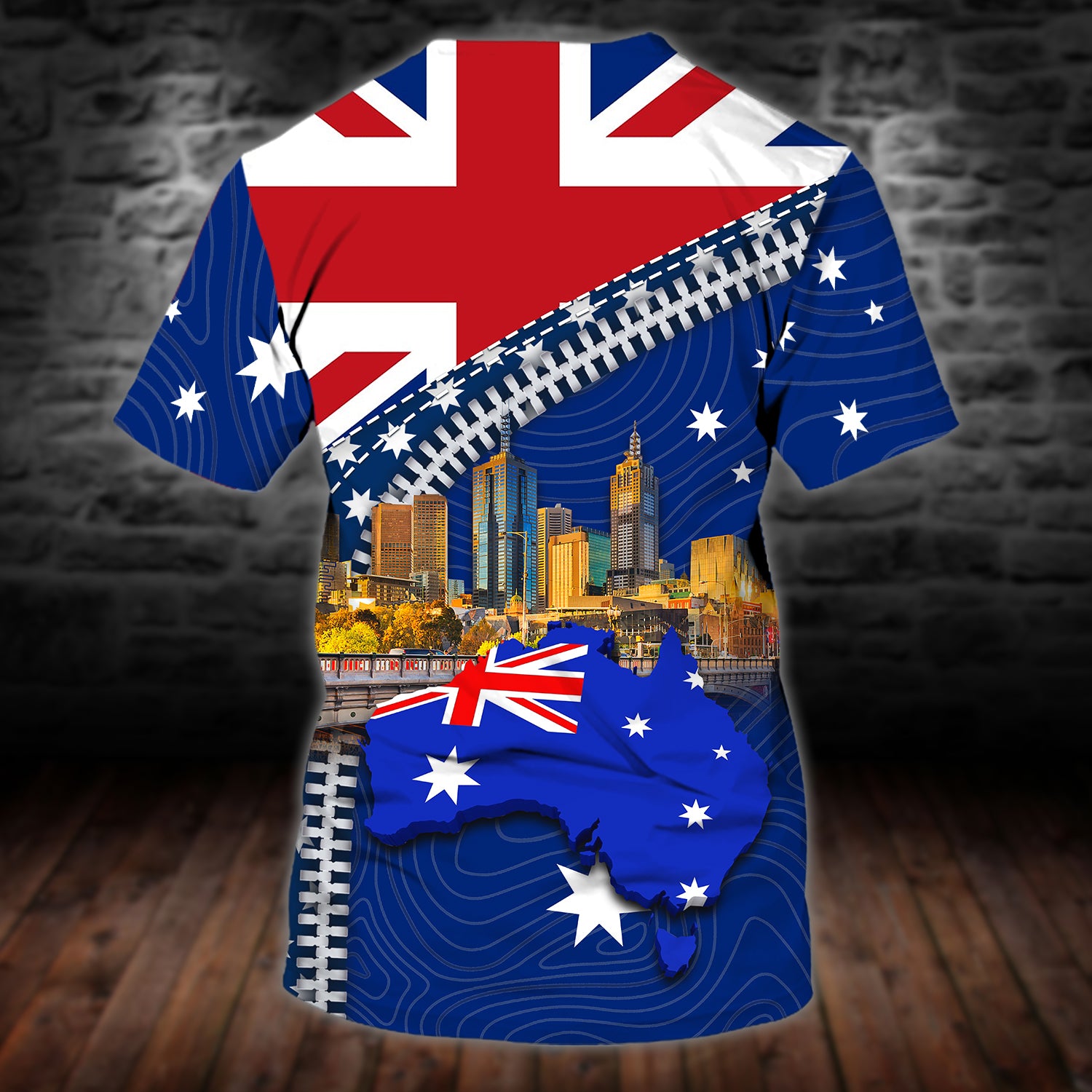 Melbourne, Happy Australia Day, 26 January - 3D Tshirt - Tad 337