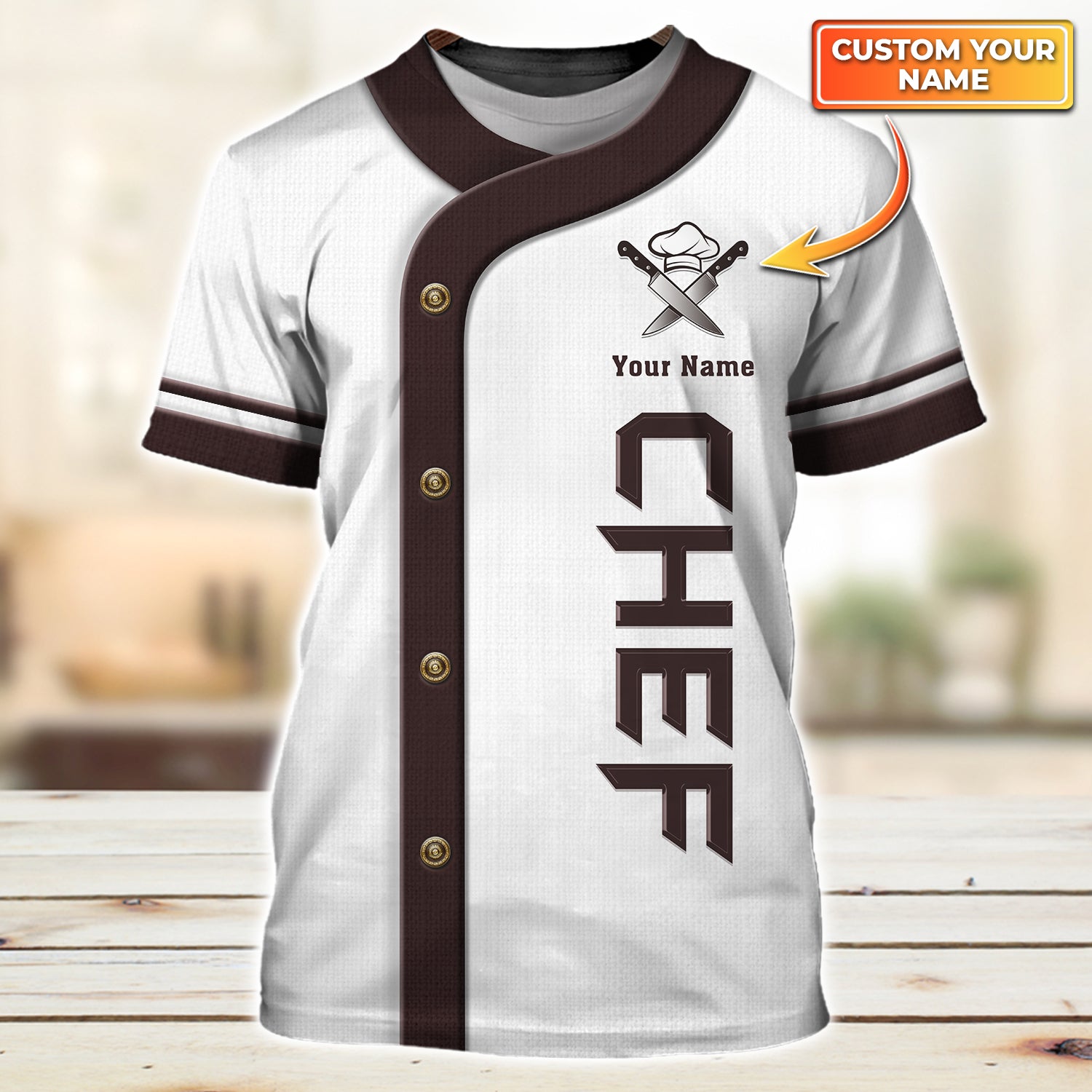 Chef, Cook, Personalized Name 3D Tshirt 48, RINC98