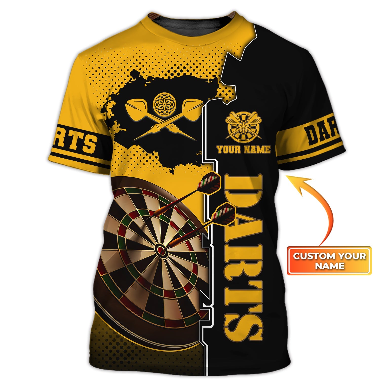 Darts - Personalized Name 3D Tshirt - Tad 8386