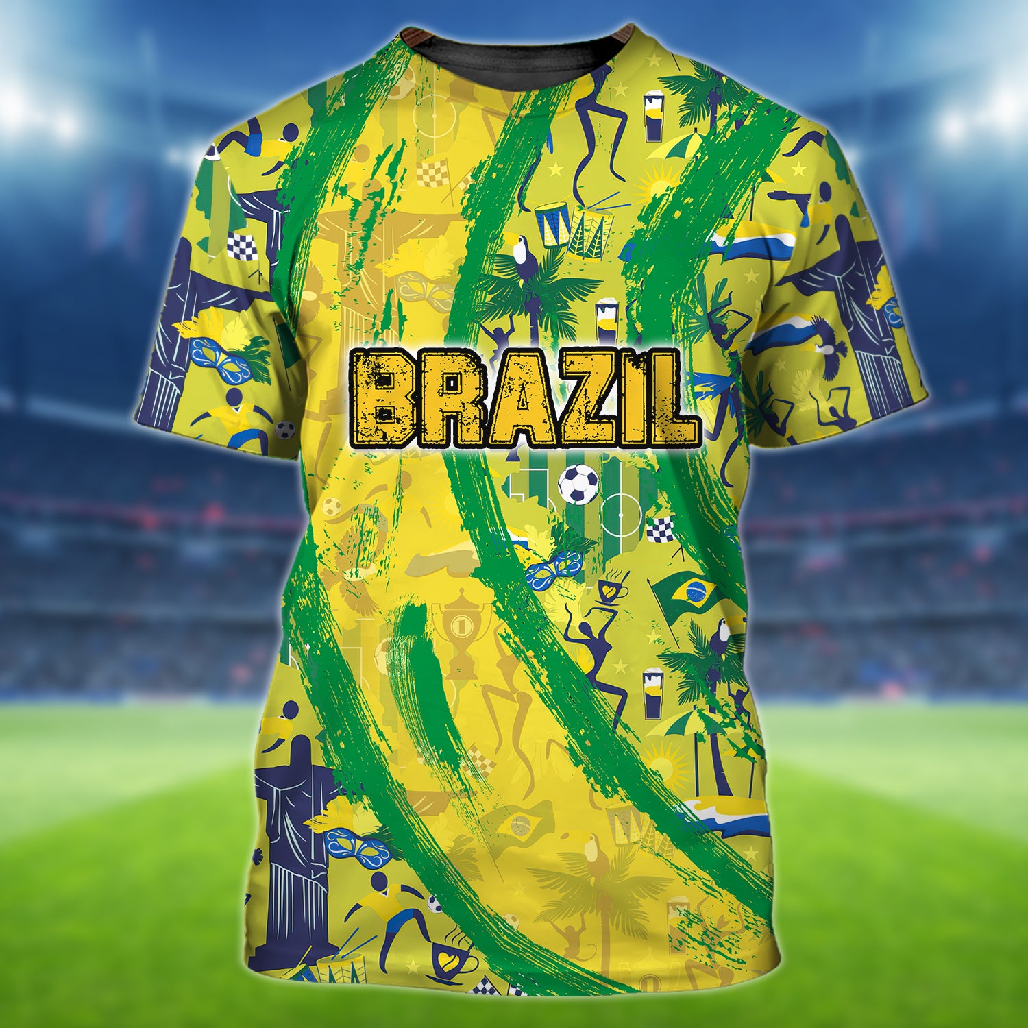 Brazil Fans Pattern Design Shirt 3D Printed Tshirt For The Brazil Fans