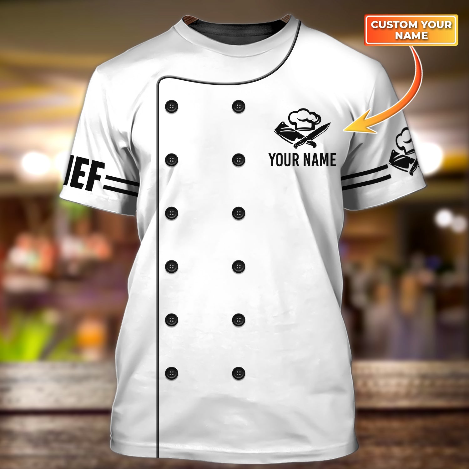 Chef, Personalized Name 3D Tshirt 1258, HTA