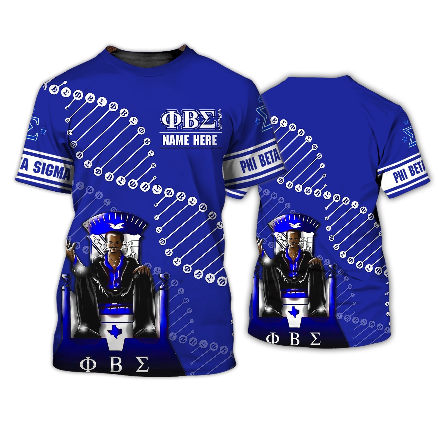 Phi Beta Sigma - Personalized Name 3D Tshirt - TAD - 172